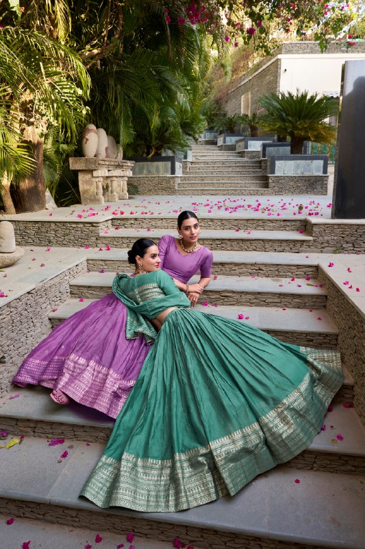 Chanderi Silk Zari Weaving Lehenga With Blouse