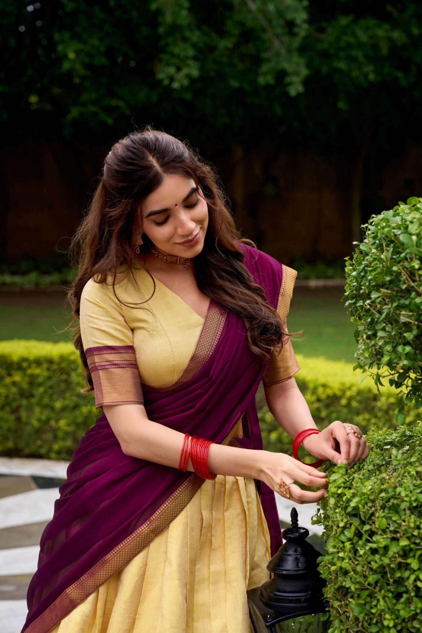 Brown The Royal Kanchipuram Zari Weave Half Saree