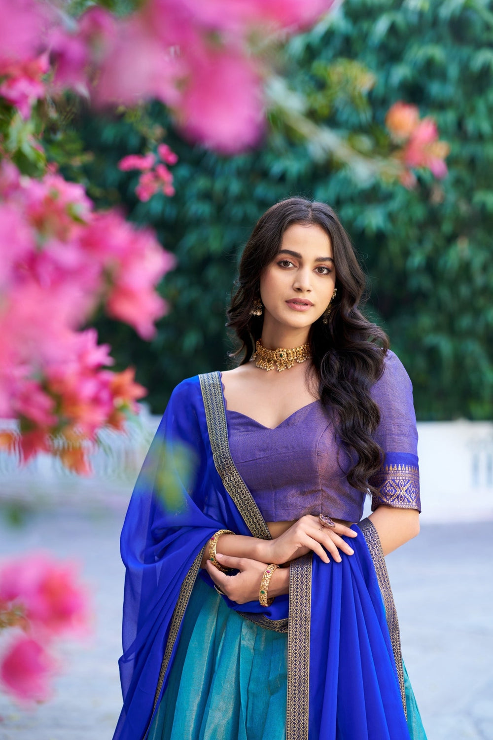 Royal Blue Trending Kanchipuram Silk Designer Lehenga Choli