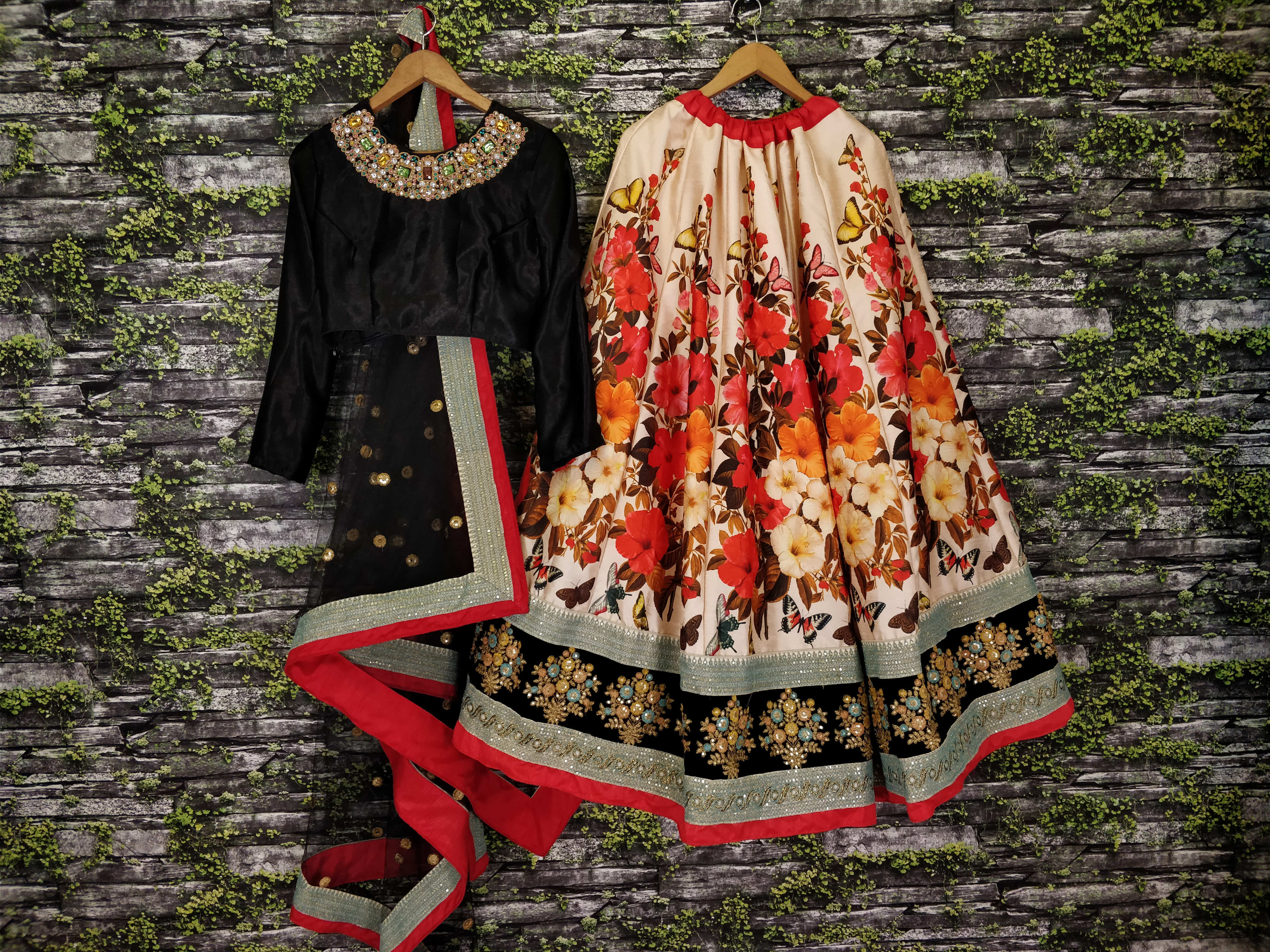 Floral Printed Silk Lehenga Choli for Wedding & Reception