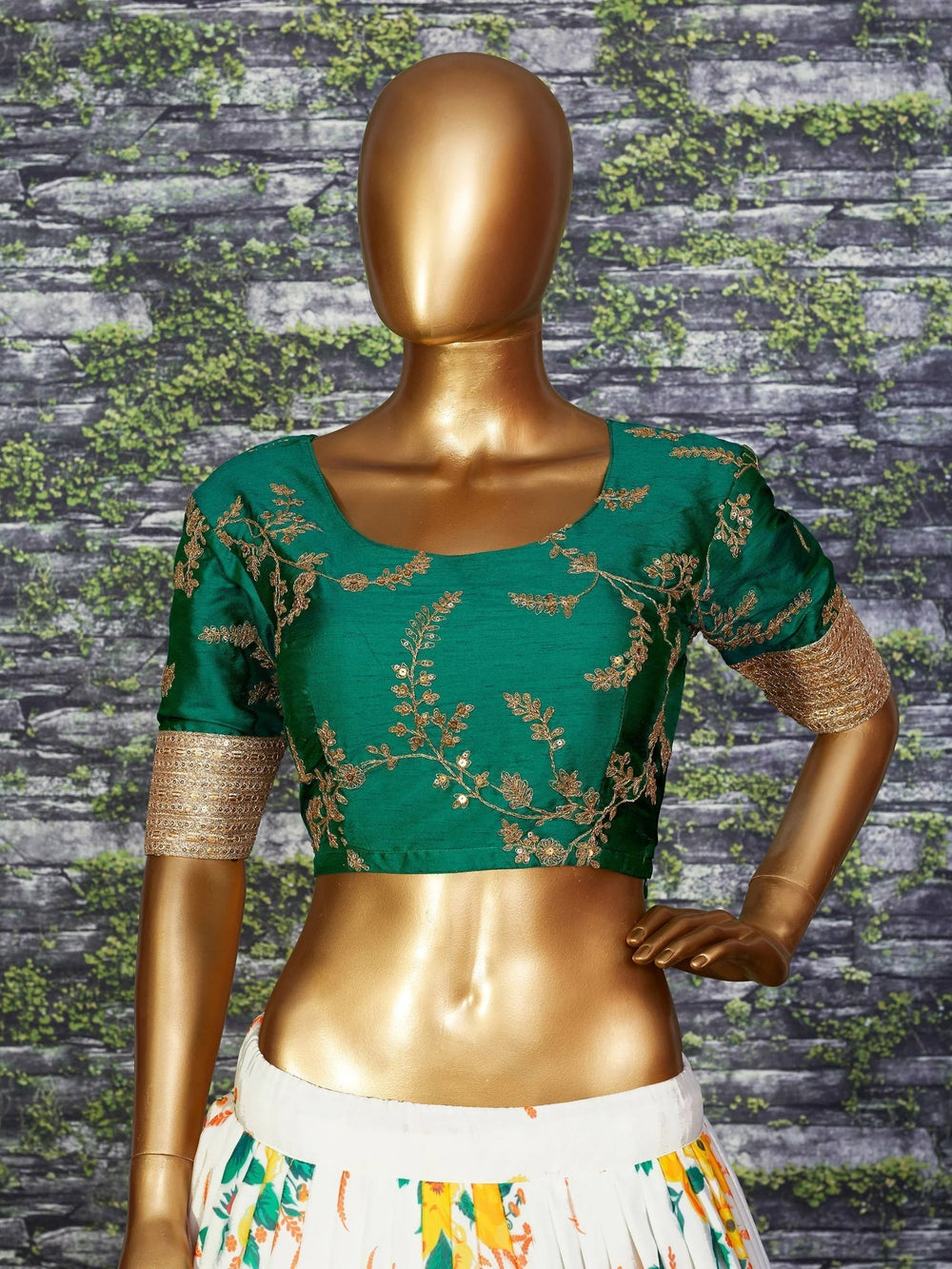 Organza bridal lehenga choli with floral digital print and sequins work for wedding