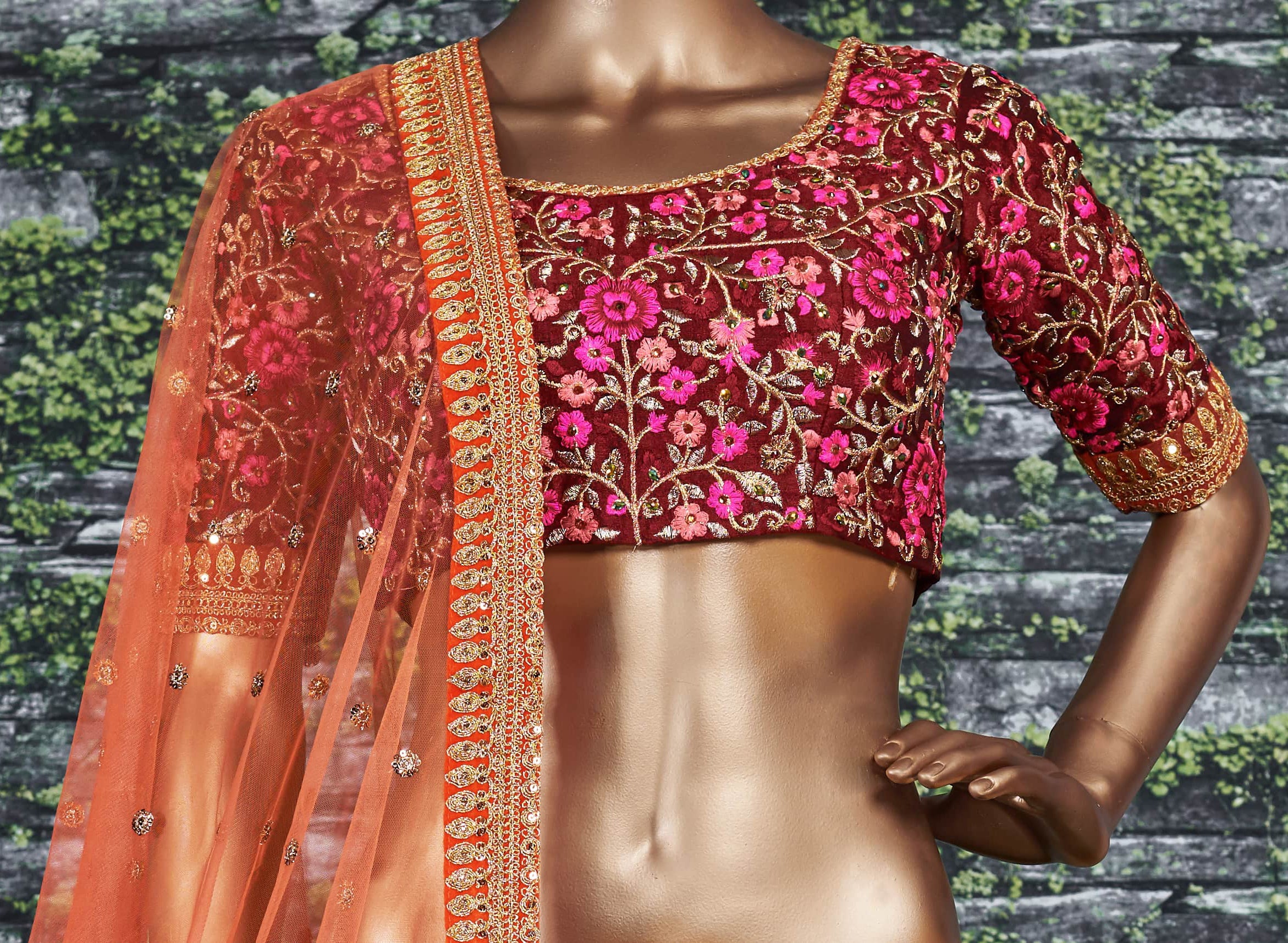 Heavy Embroidered Mulberry Silk Lehenga Choli for Wedding