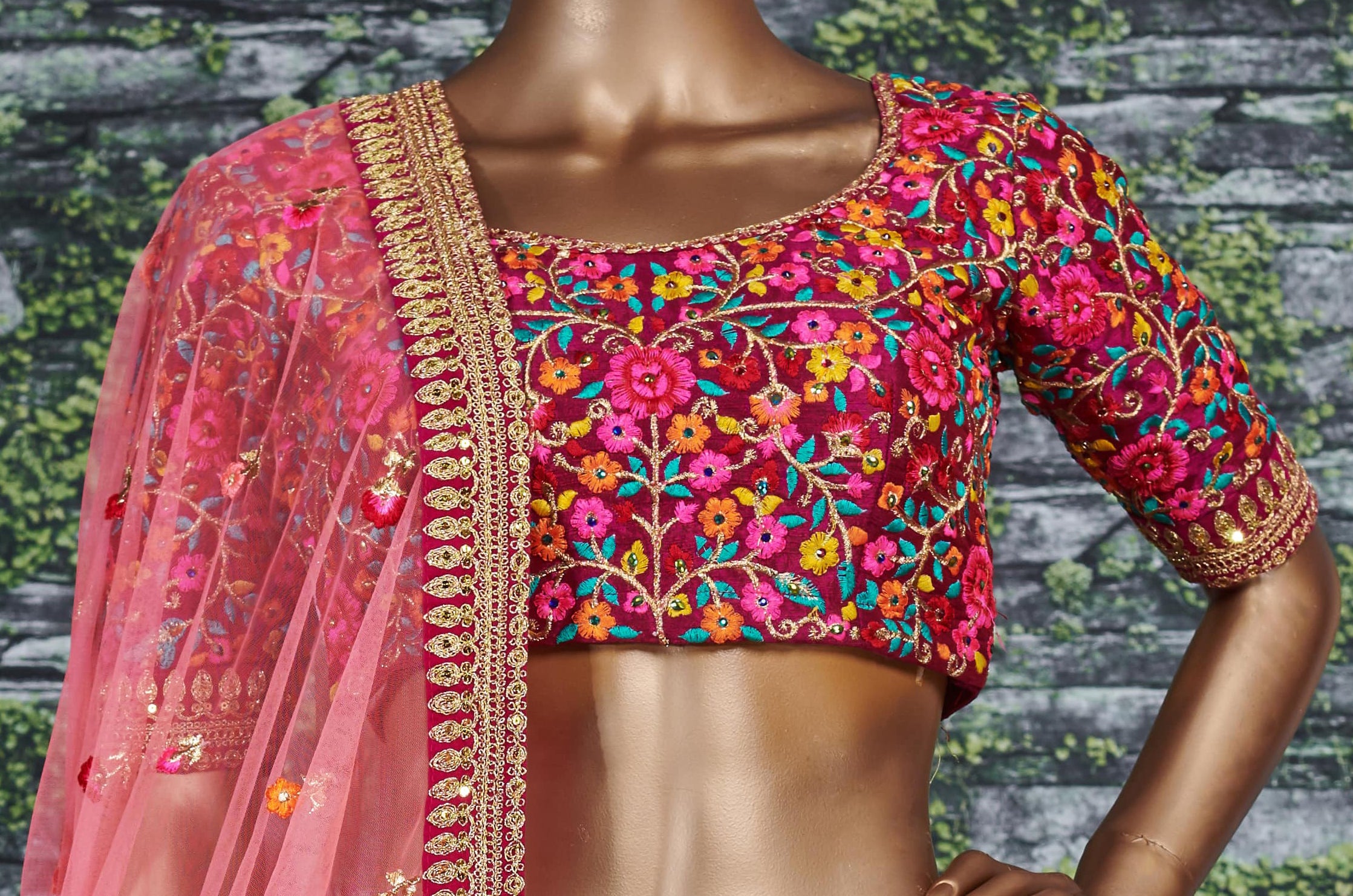 Heavy Embroidered Mulberry Silk Lehenga Choli for Wedding