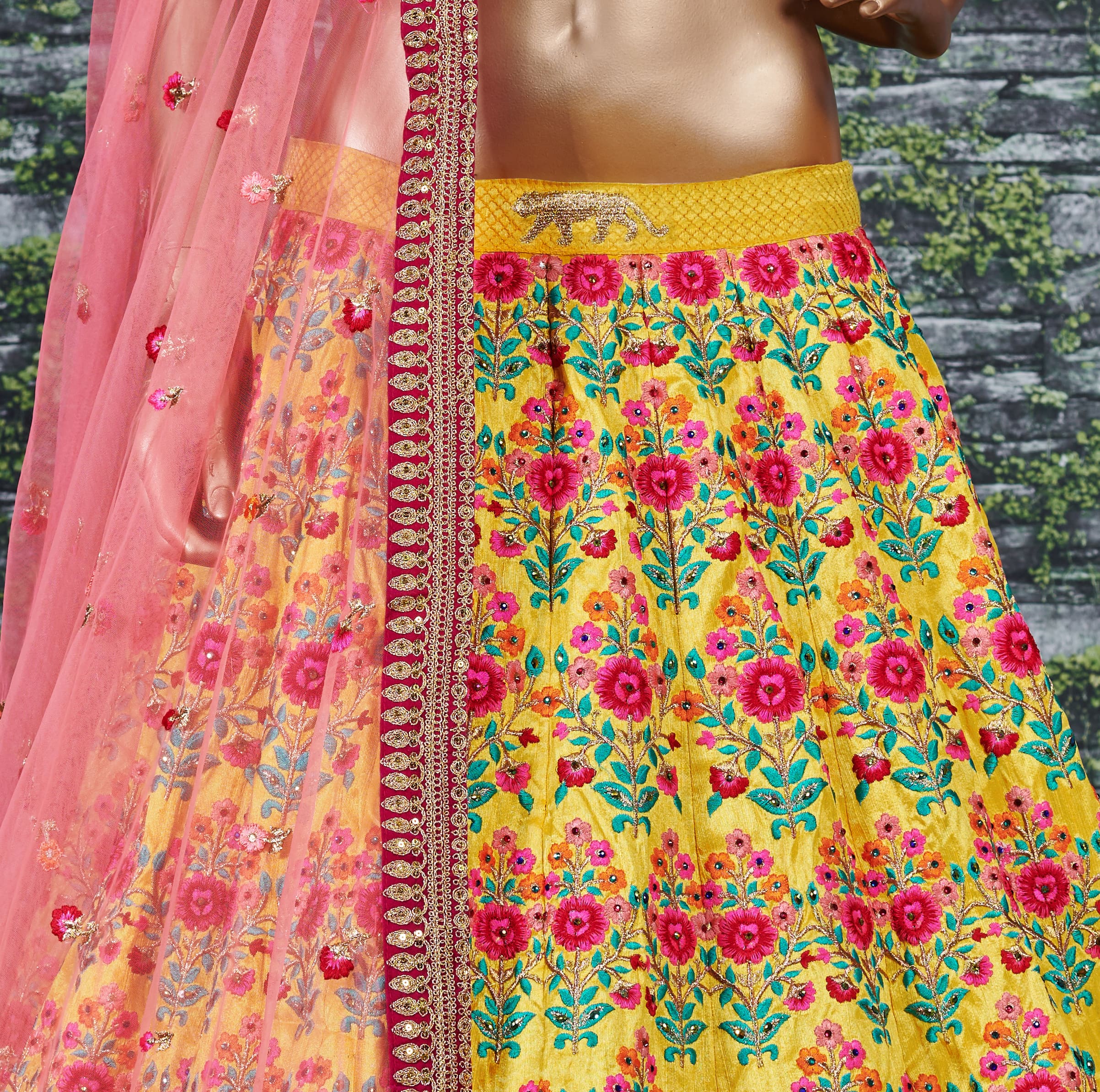 Heavy Embroidered Mulberry Silk Lehenga Choli for Wedding