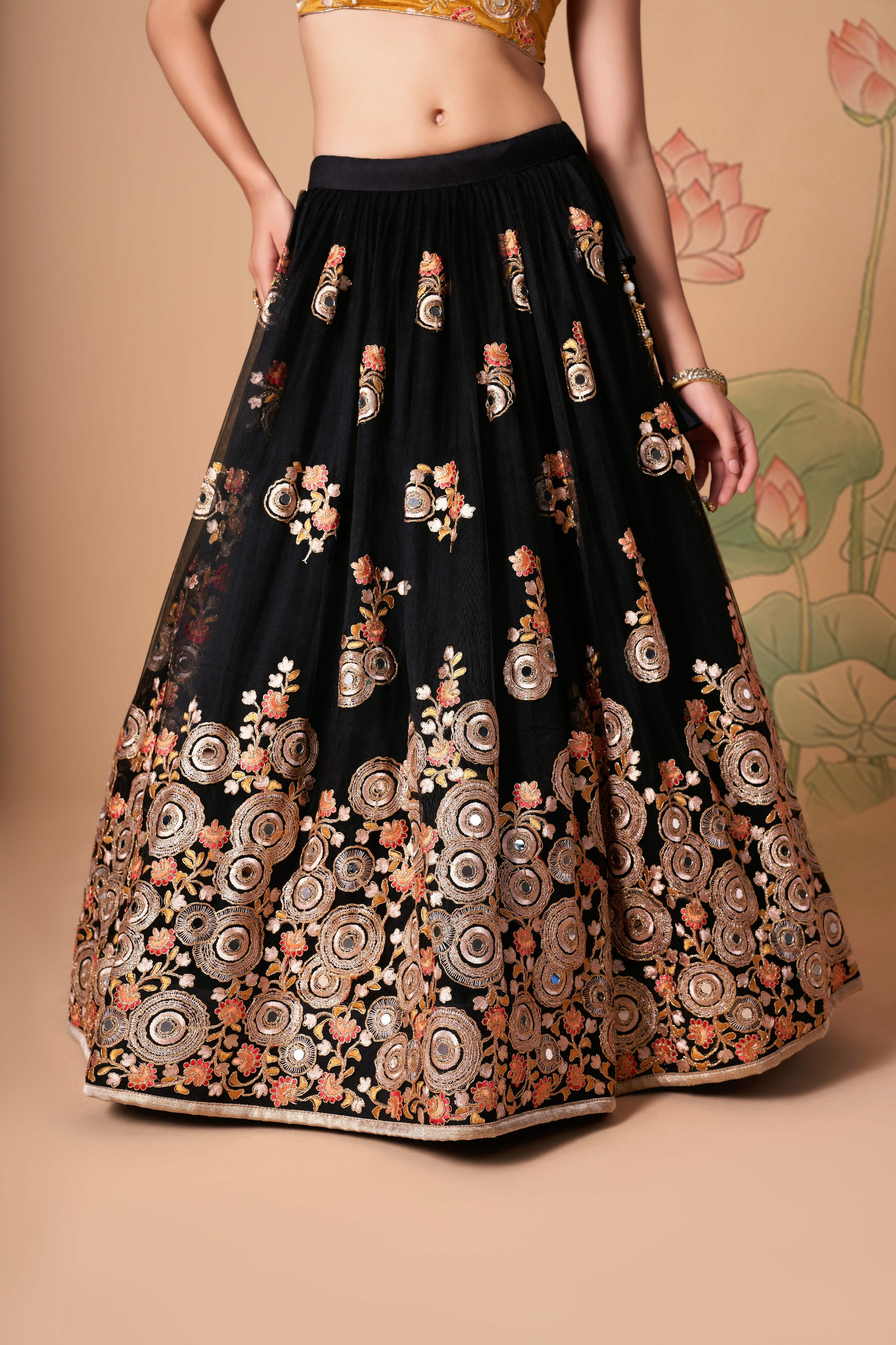 Black Dori Embroidered Net Wedding Wear Lehenga Choli for Ladies