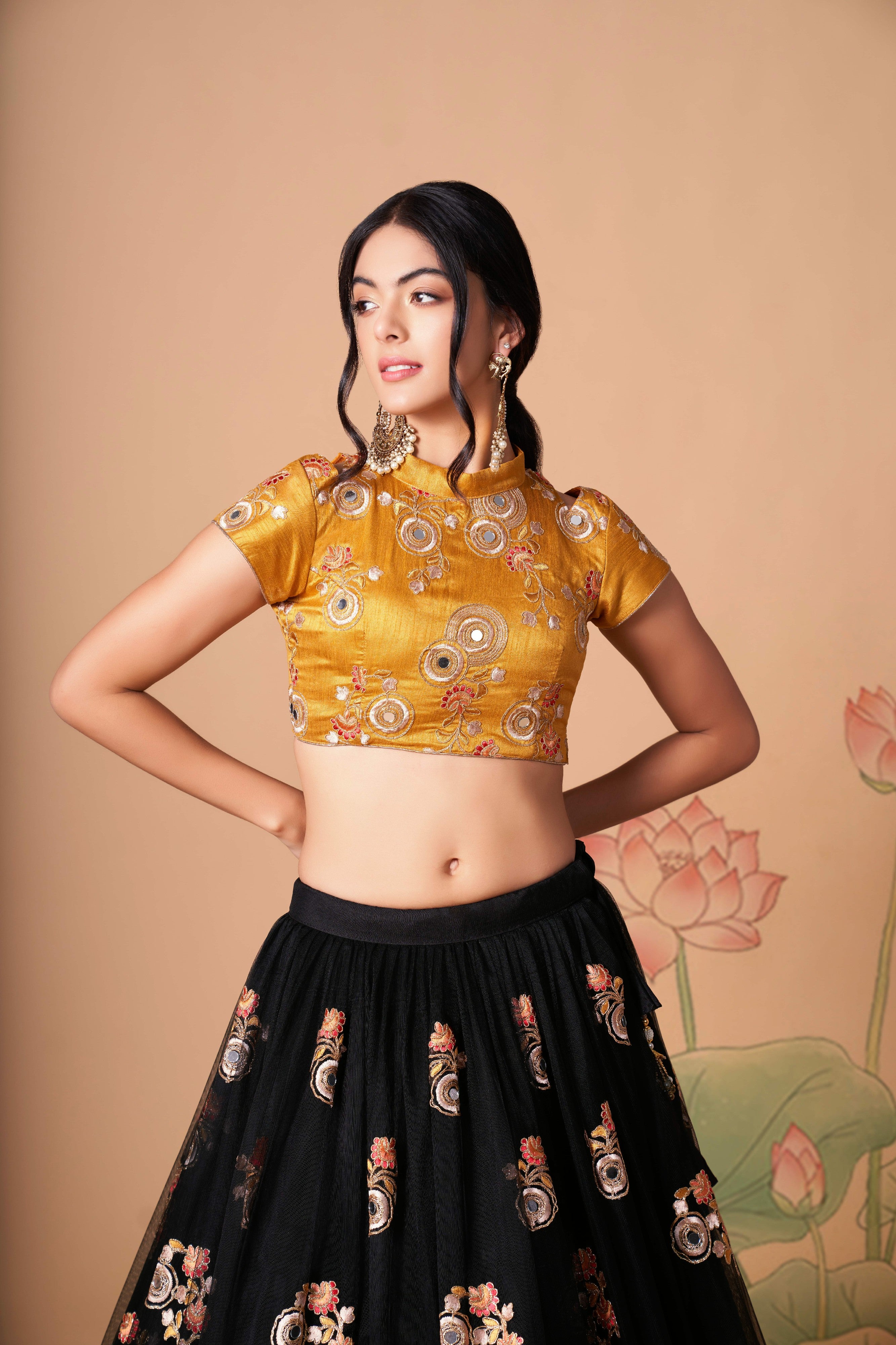 Black Dori Embroidered Net Wedding Wear Lehenga Choli for Ladies