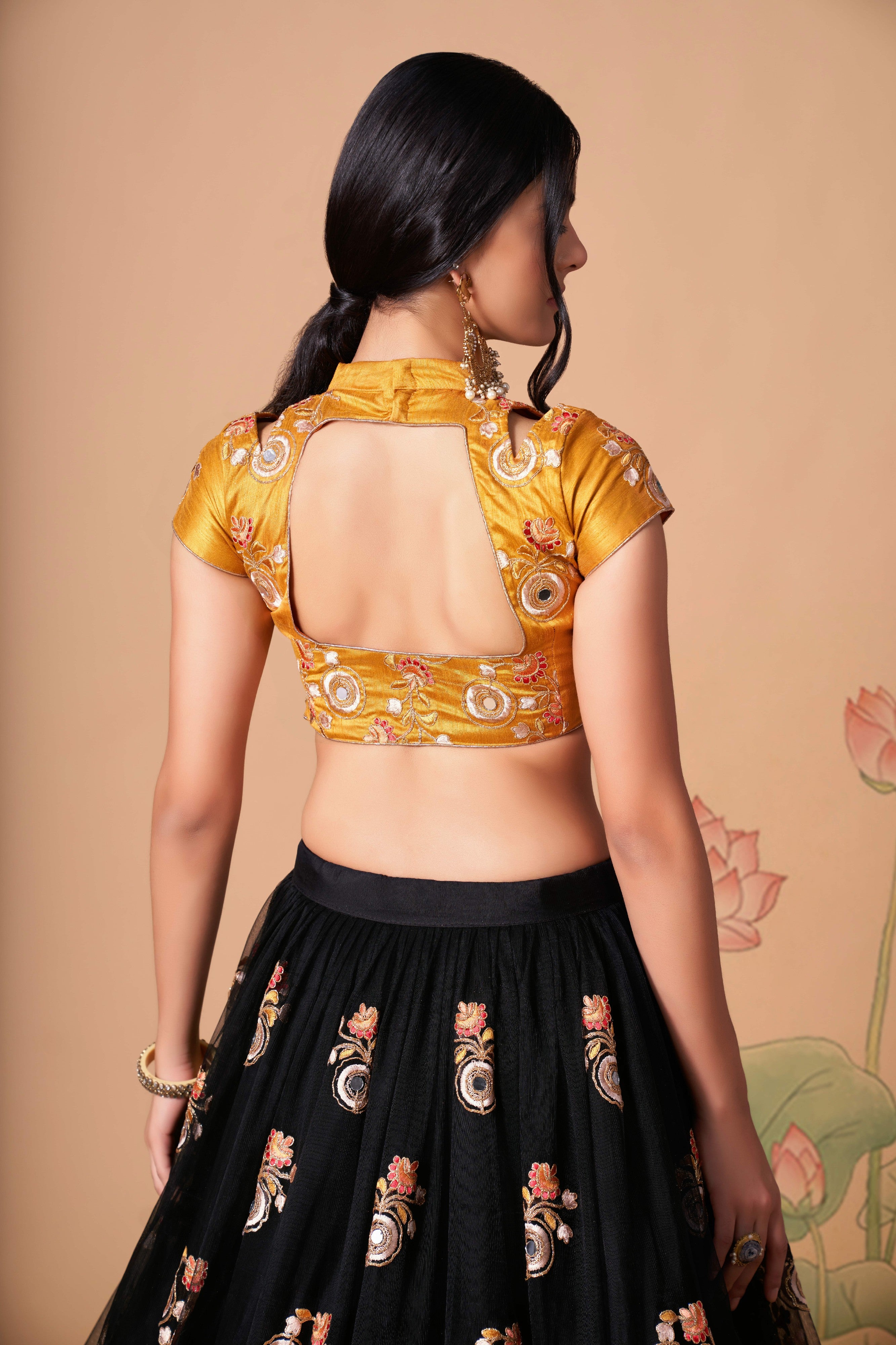 Black Dori Embroidered Net Wedding Wear Lehenga Choli for Ladies