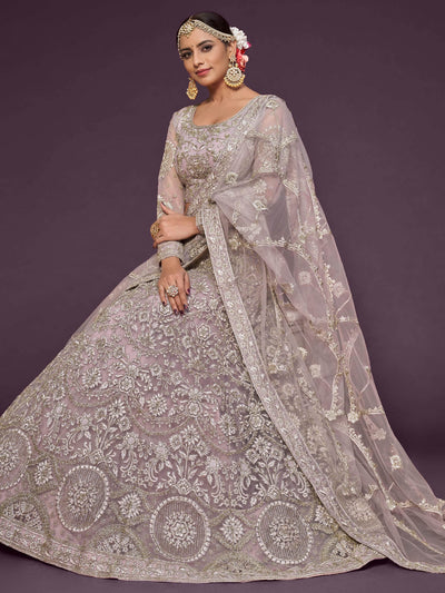 Muave Dori Work Soft Net Party Lehenga Choli Indian Ethnic Wear