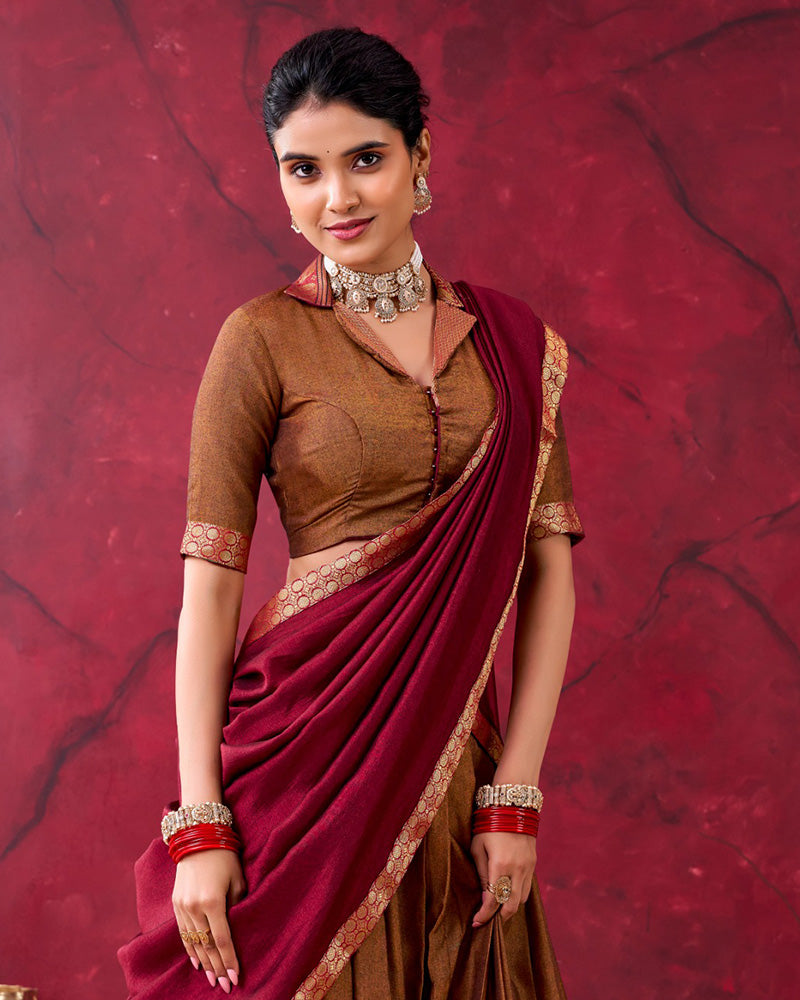 Mustard Splendid Narayanpet Cotton Traditional South Indian Half Saree