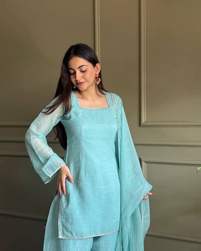 Sophisticated Crunchy Silk Farshi Suit for Women