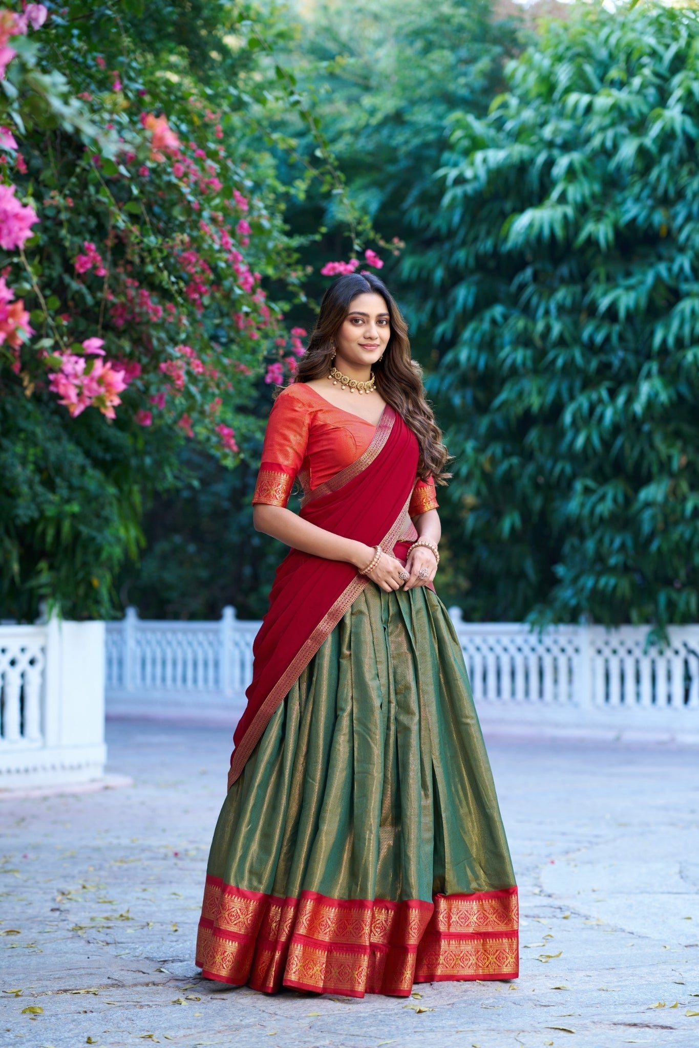 Green Trending Kanchipuram Silk Designer Lehenga Choli