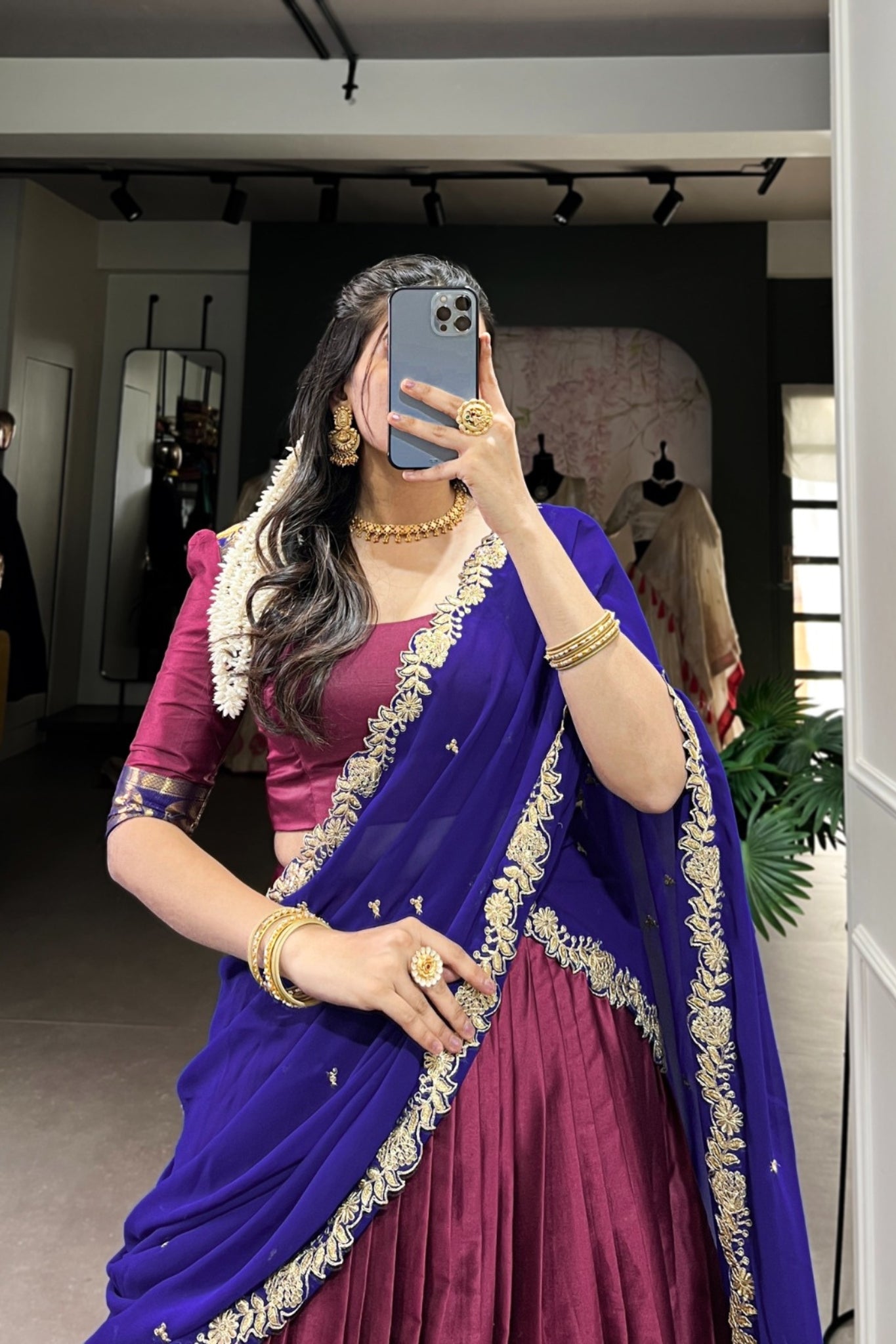 Pink Tarika Narayan Pattu South Indian Lehenga Set