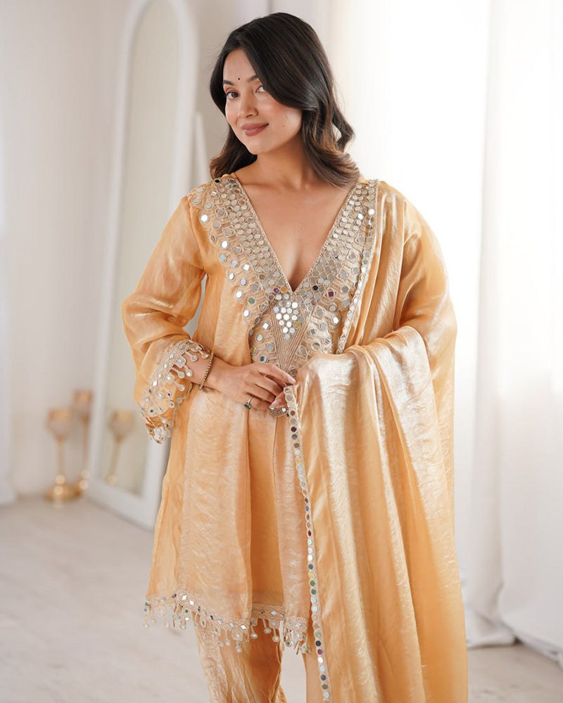Regal Fendi Silk Embroidered Festive Palazzo Suit for Women