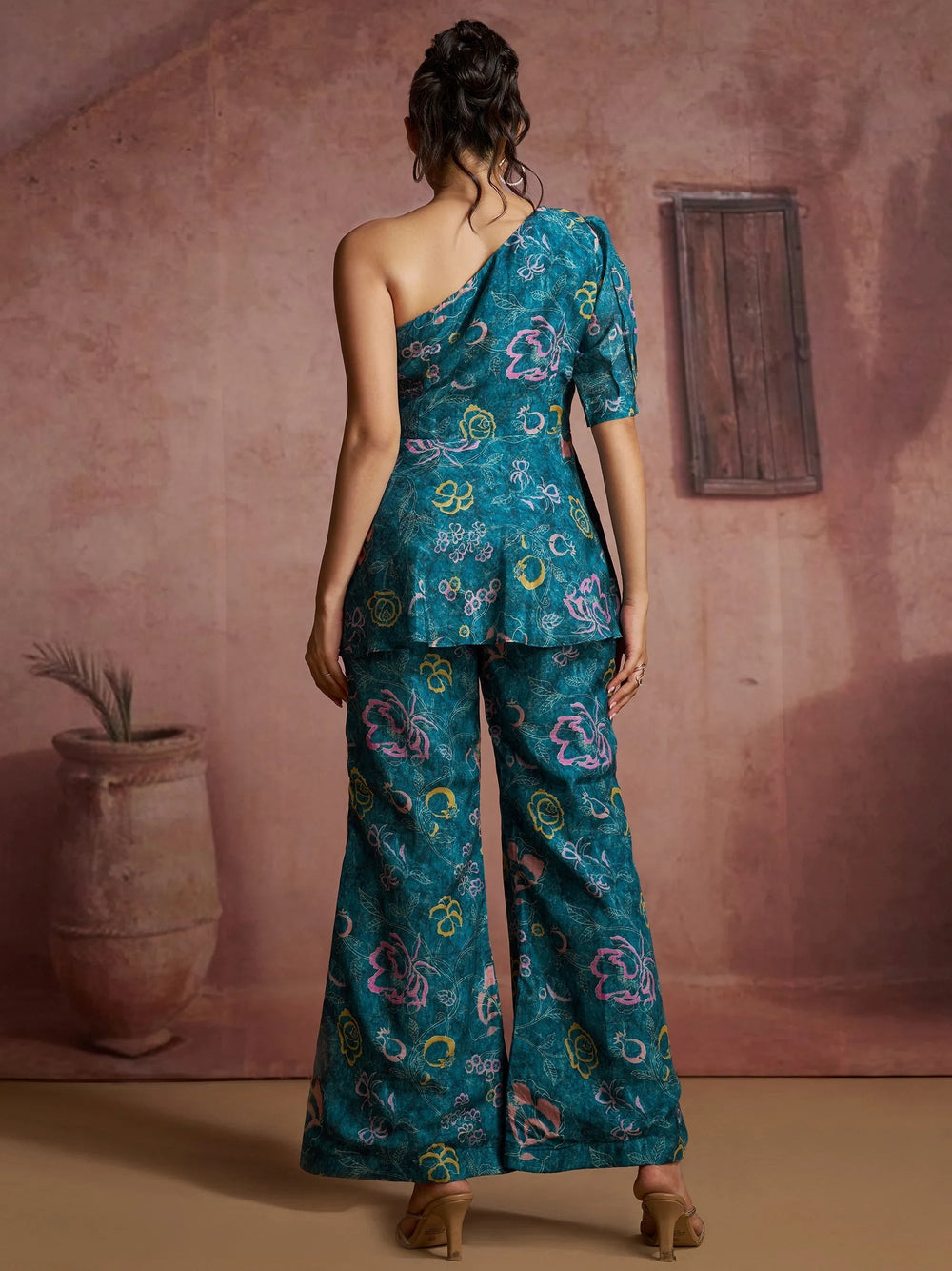 Blue Fantastic Digital Printed Muslin Silk Party Wear Co-Ord Set