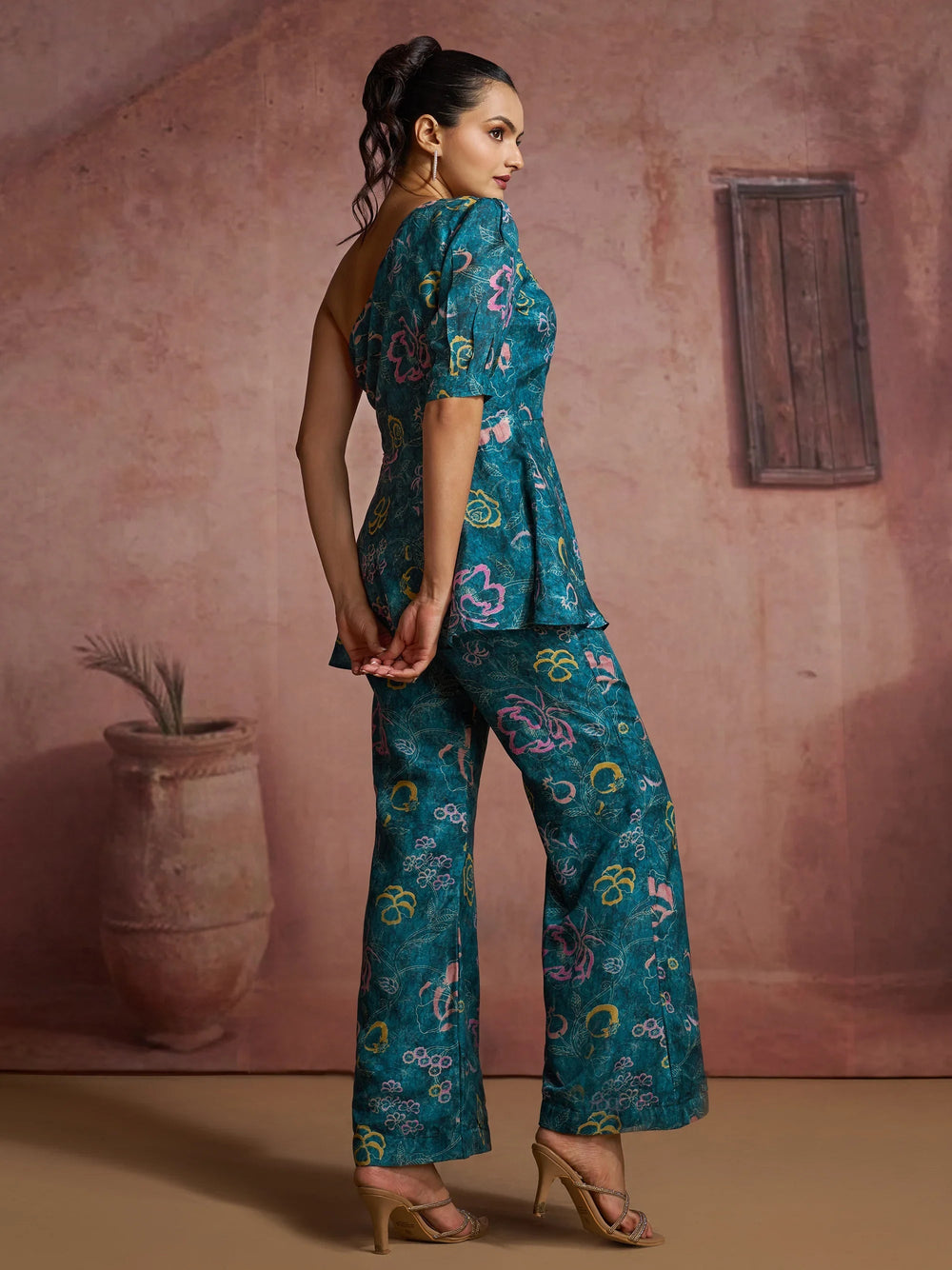 Blue Fantastic Digital Printed Muslin Silk Party Wear Co-Ord Set