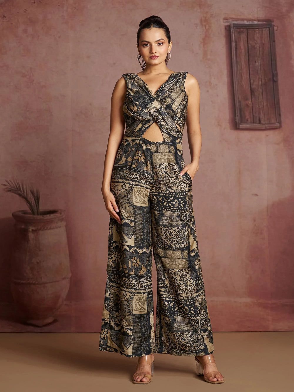 Black Fantastic Digital Printed Muslin Silk Party Wear Co-Ord Set