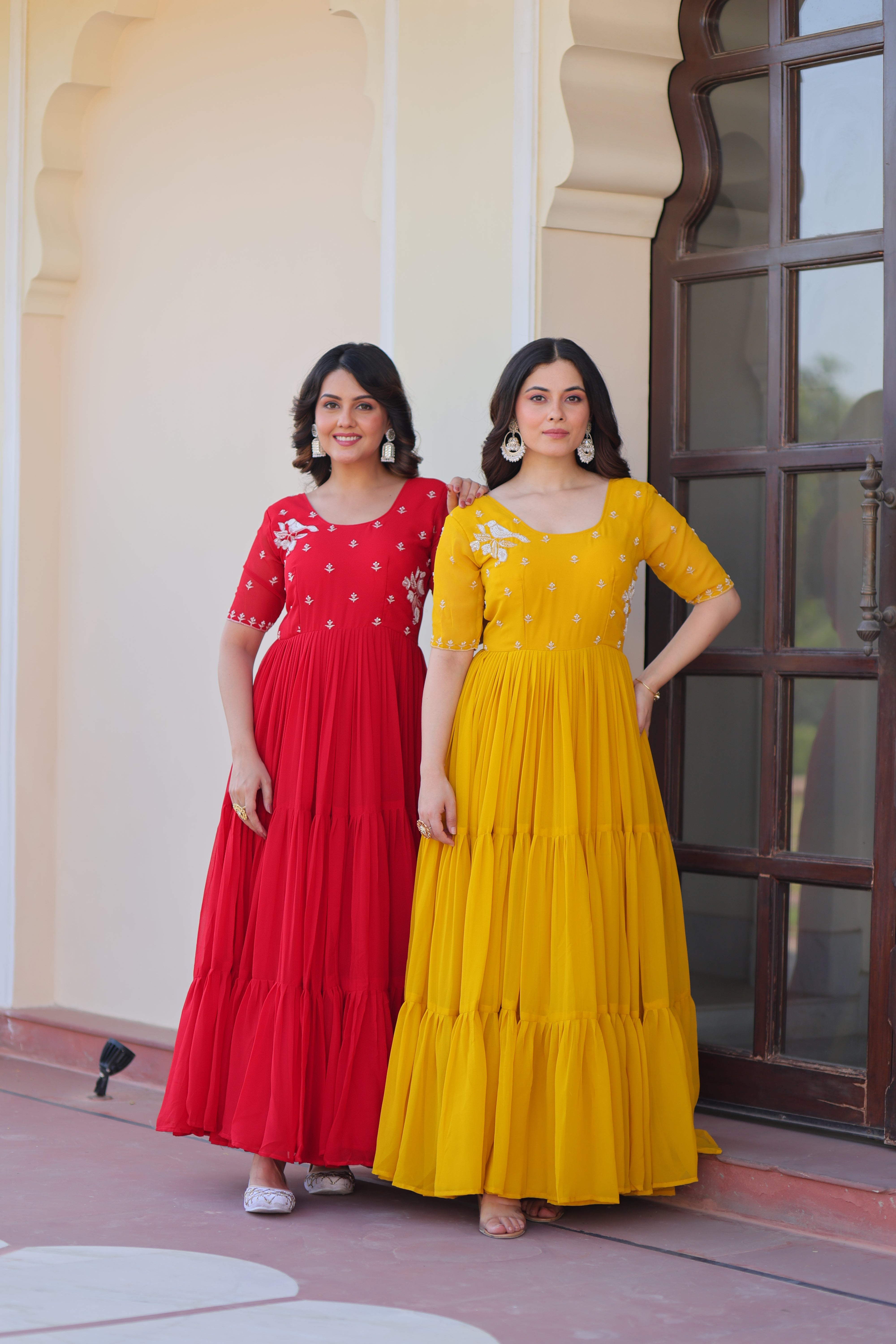 Georgette Embroidered Festival Wear Gown for Women