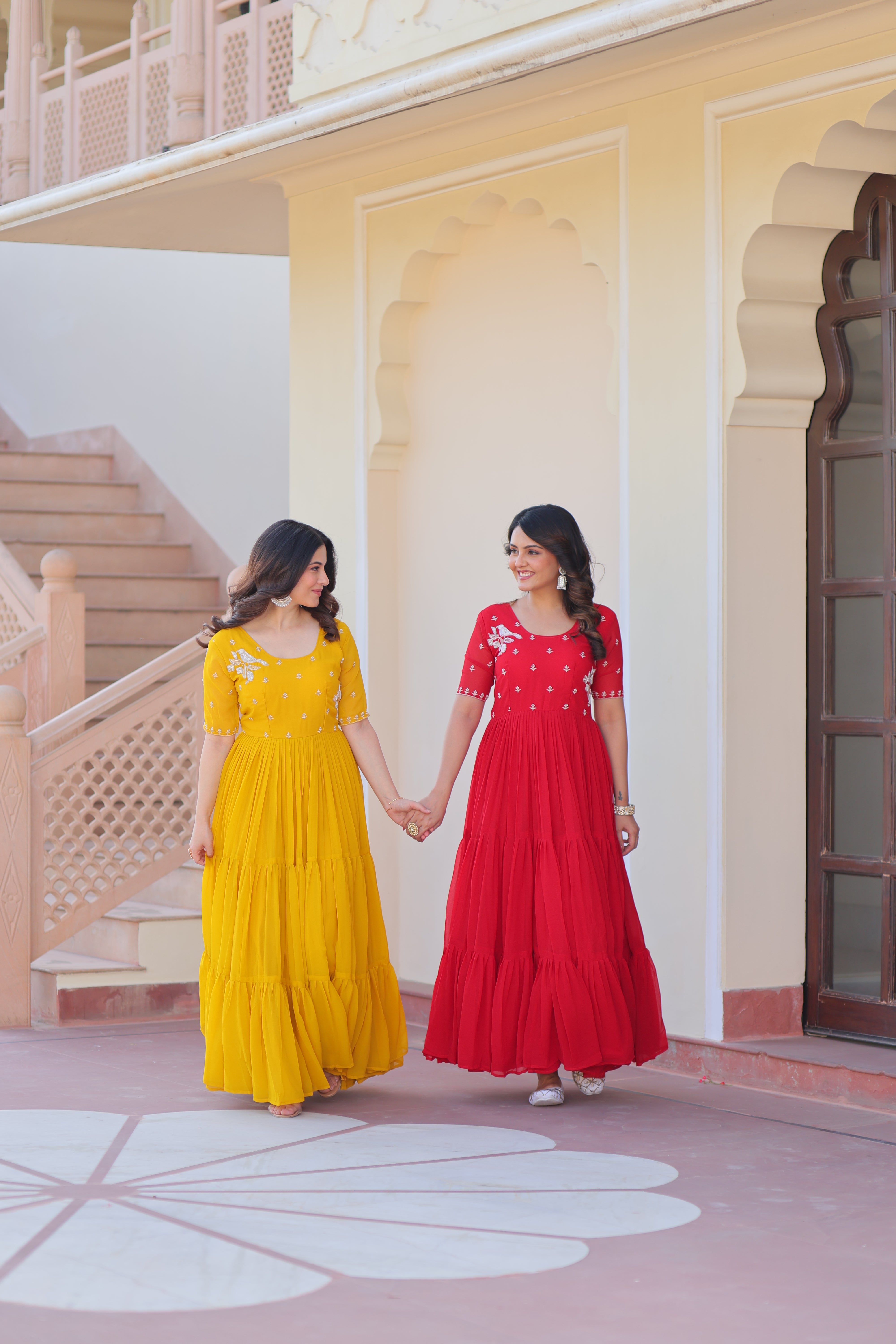 Georgette Embroidered Festival Wear Gown for Women