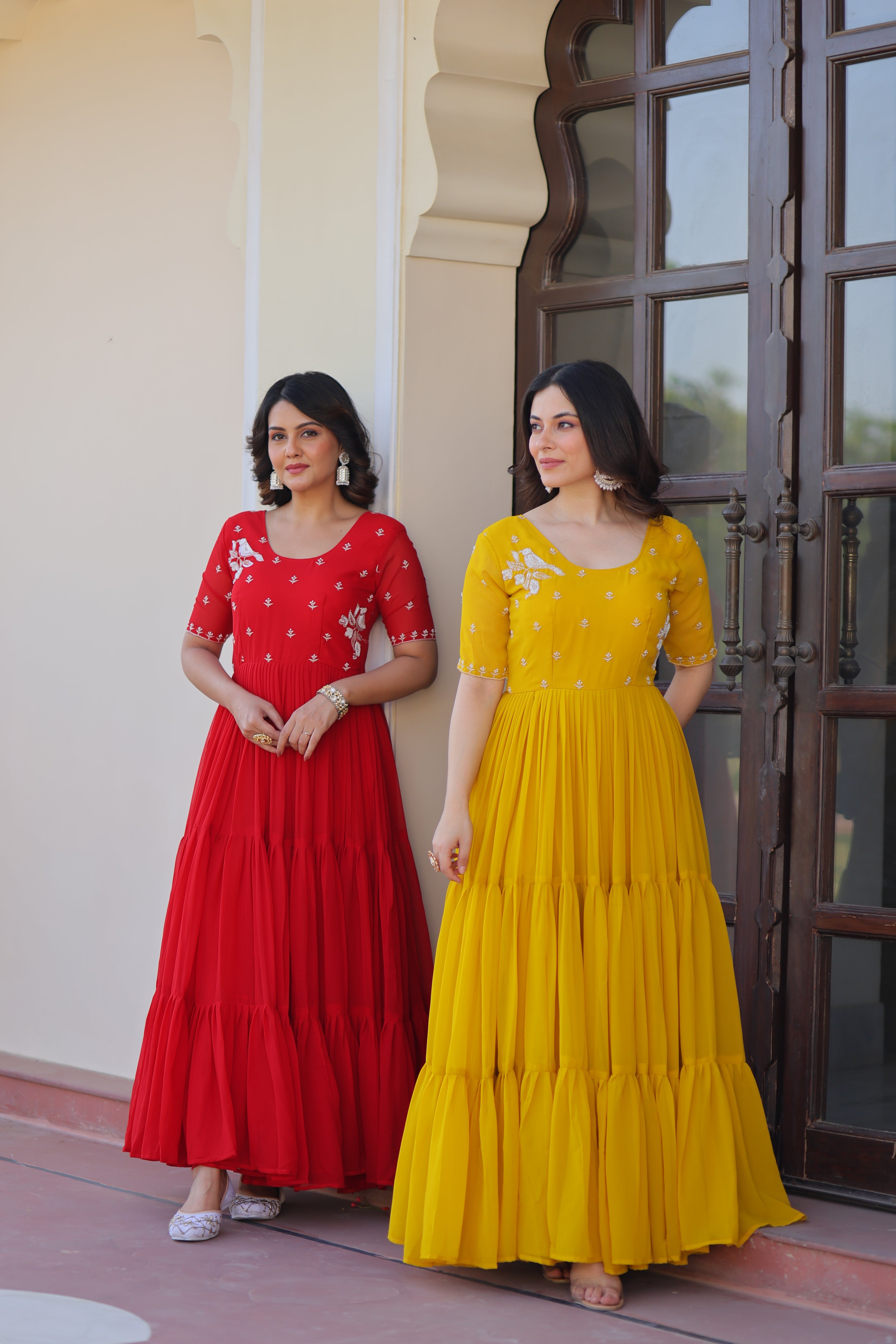 Georgette Embroidered Festival Wear Gown for Women