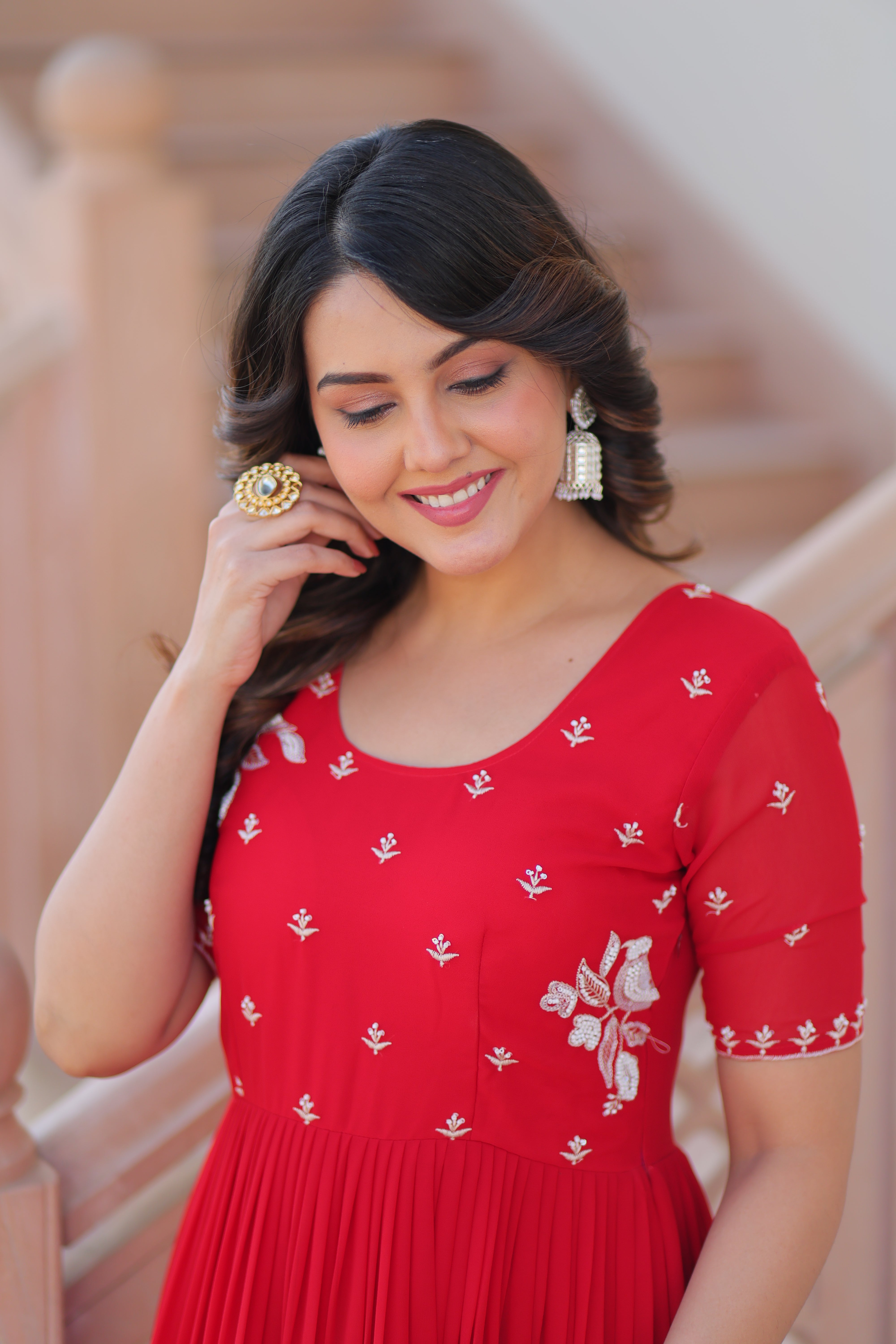 Georgette Embroidered Festival Wear Gown for Women