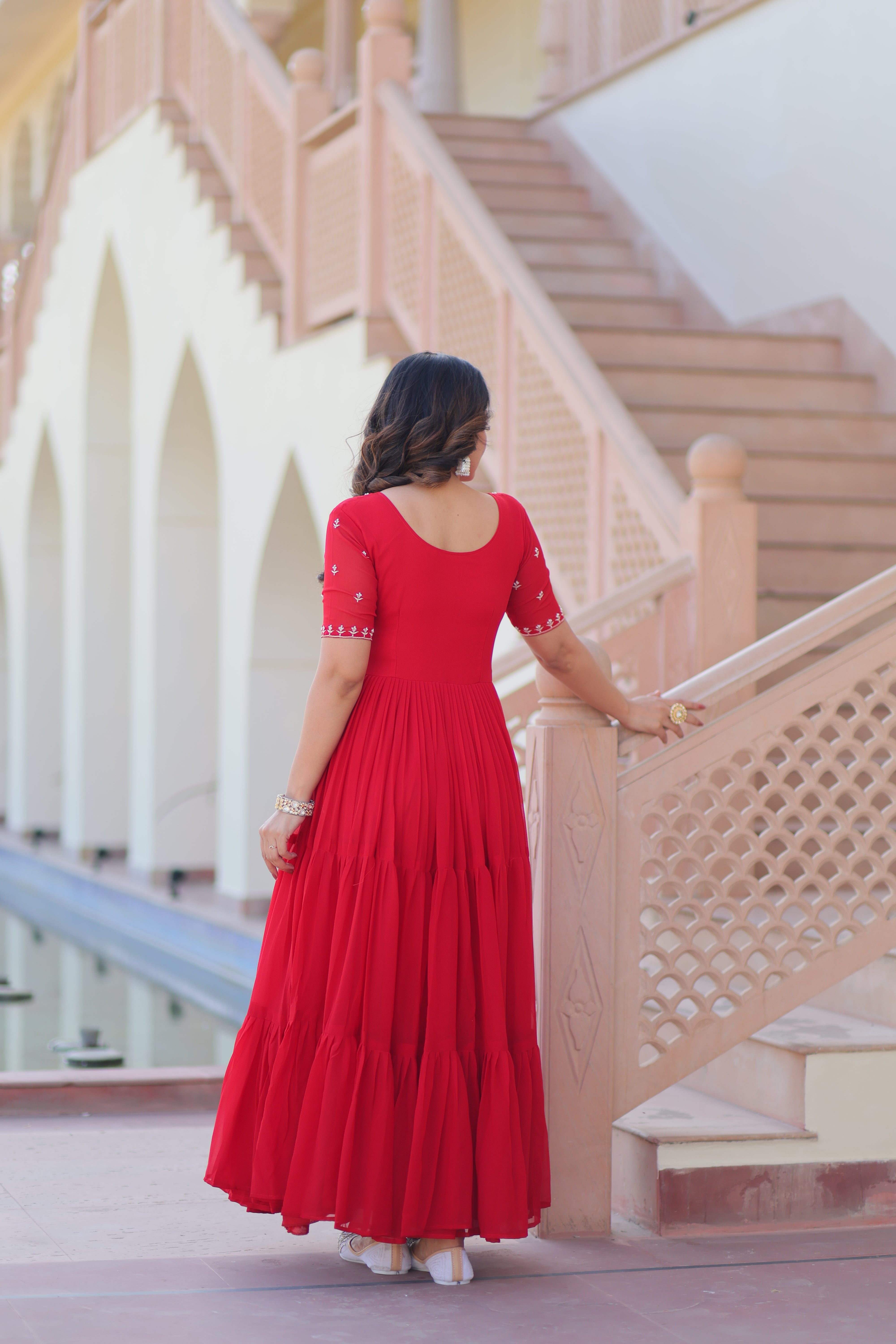 Georgette Embroidered Festival Wear Gown for Women
