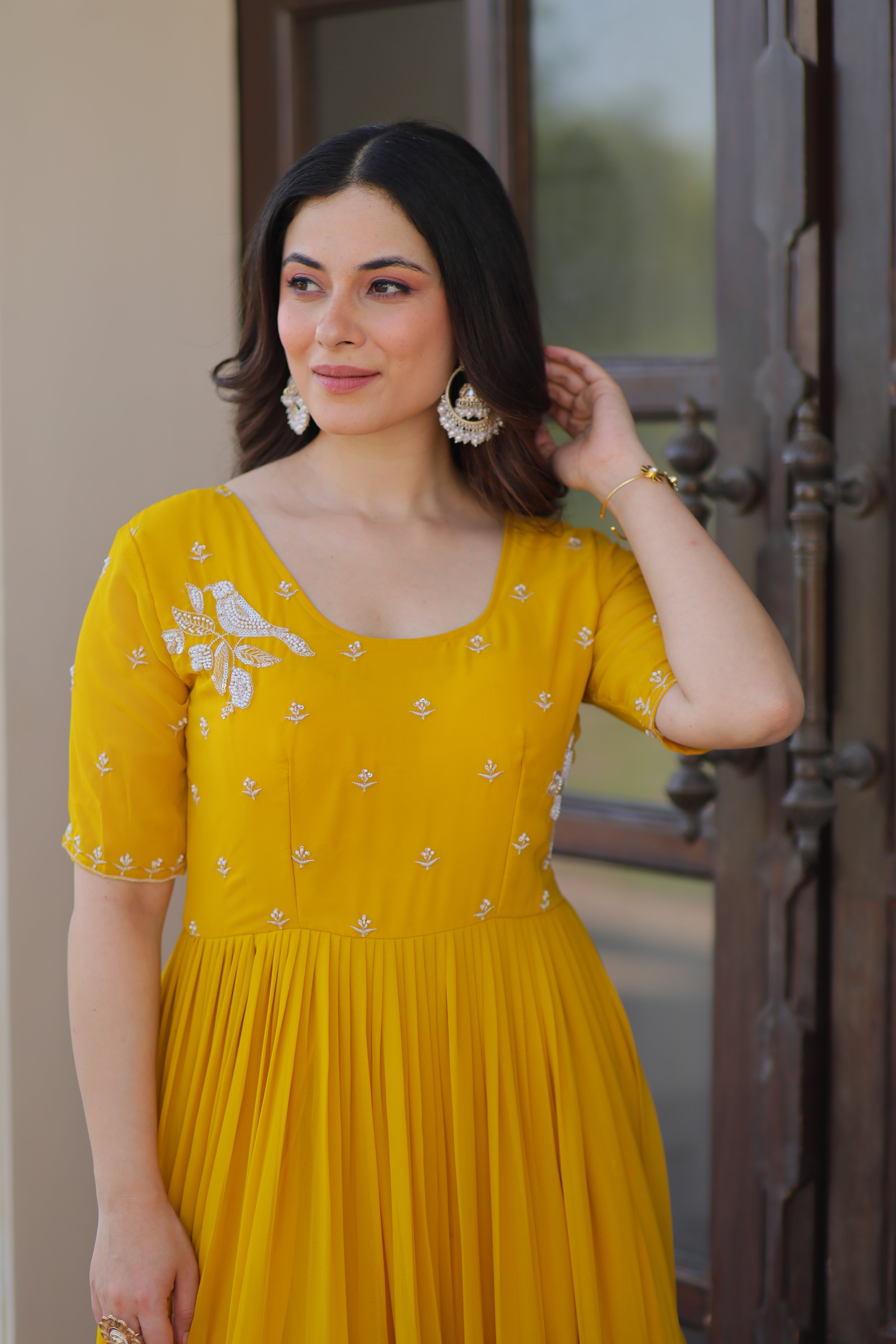 Georgette Embroidered Festival Wear Gown for Women