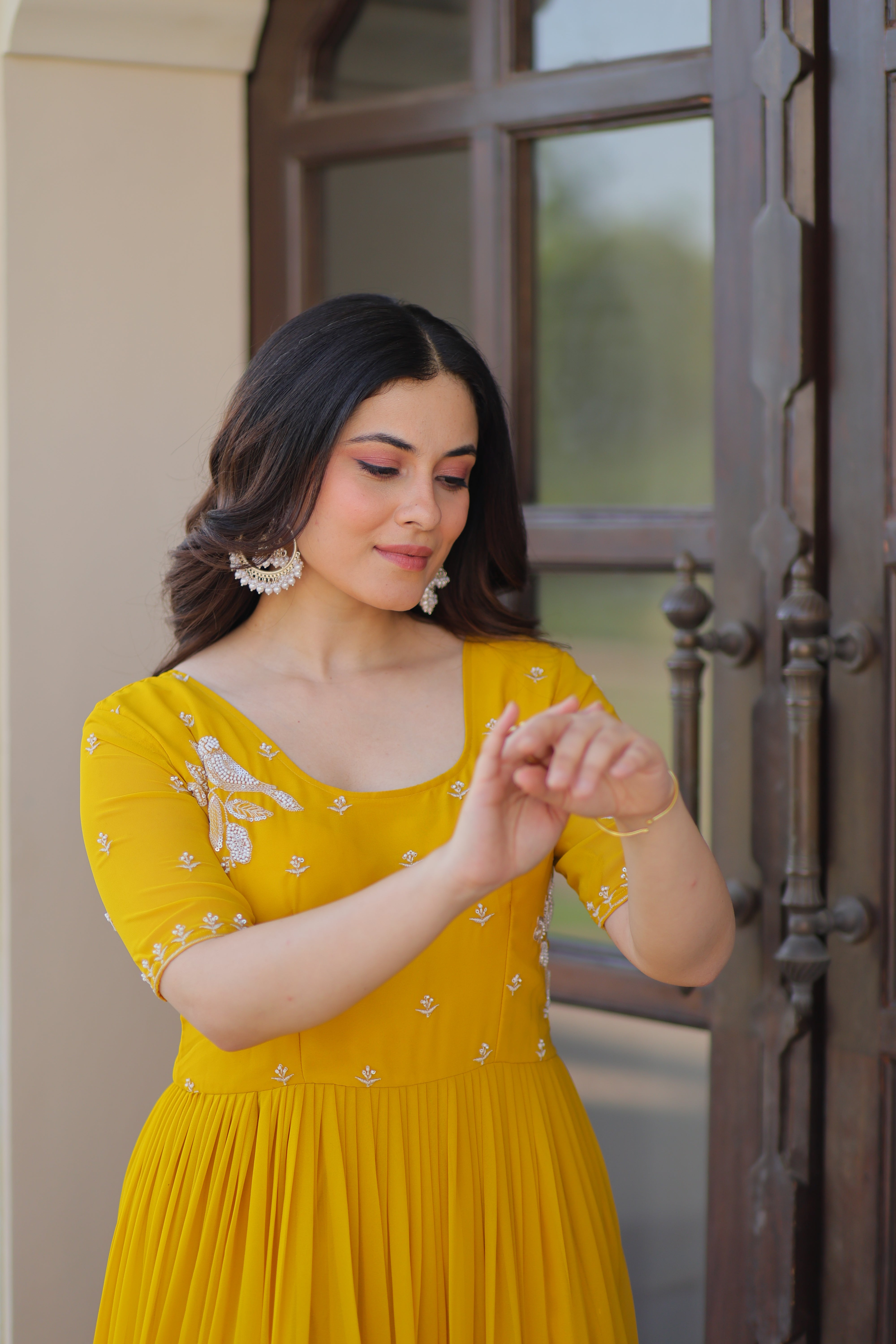 Georgette Embroidered Festival Wear Gown for Women
