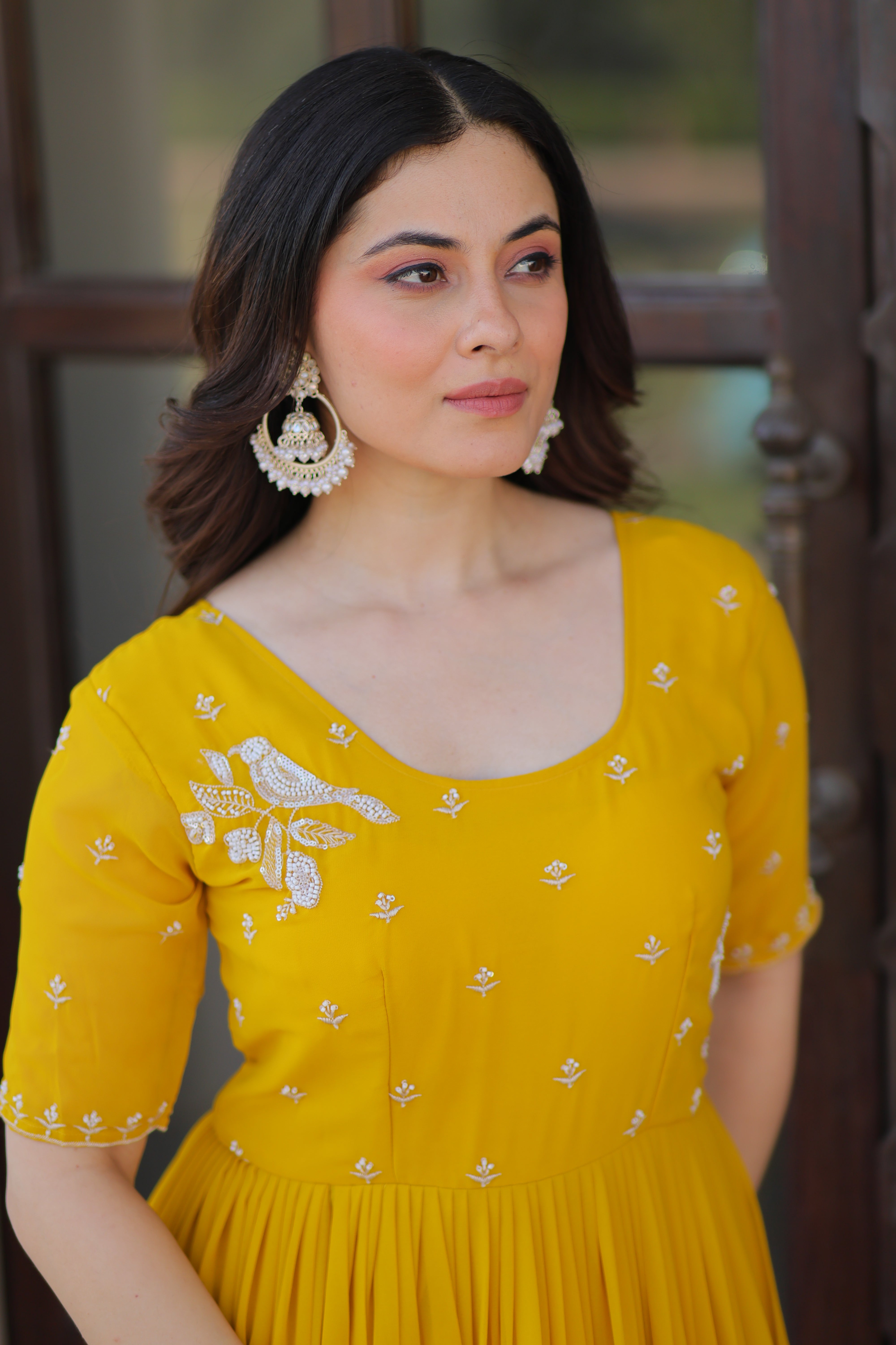 Georgette Embroidered Festival Wear Gown for Women