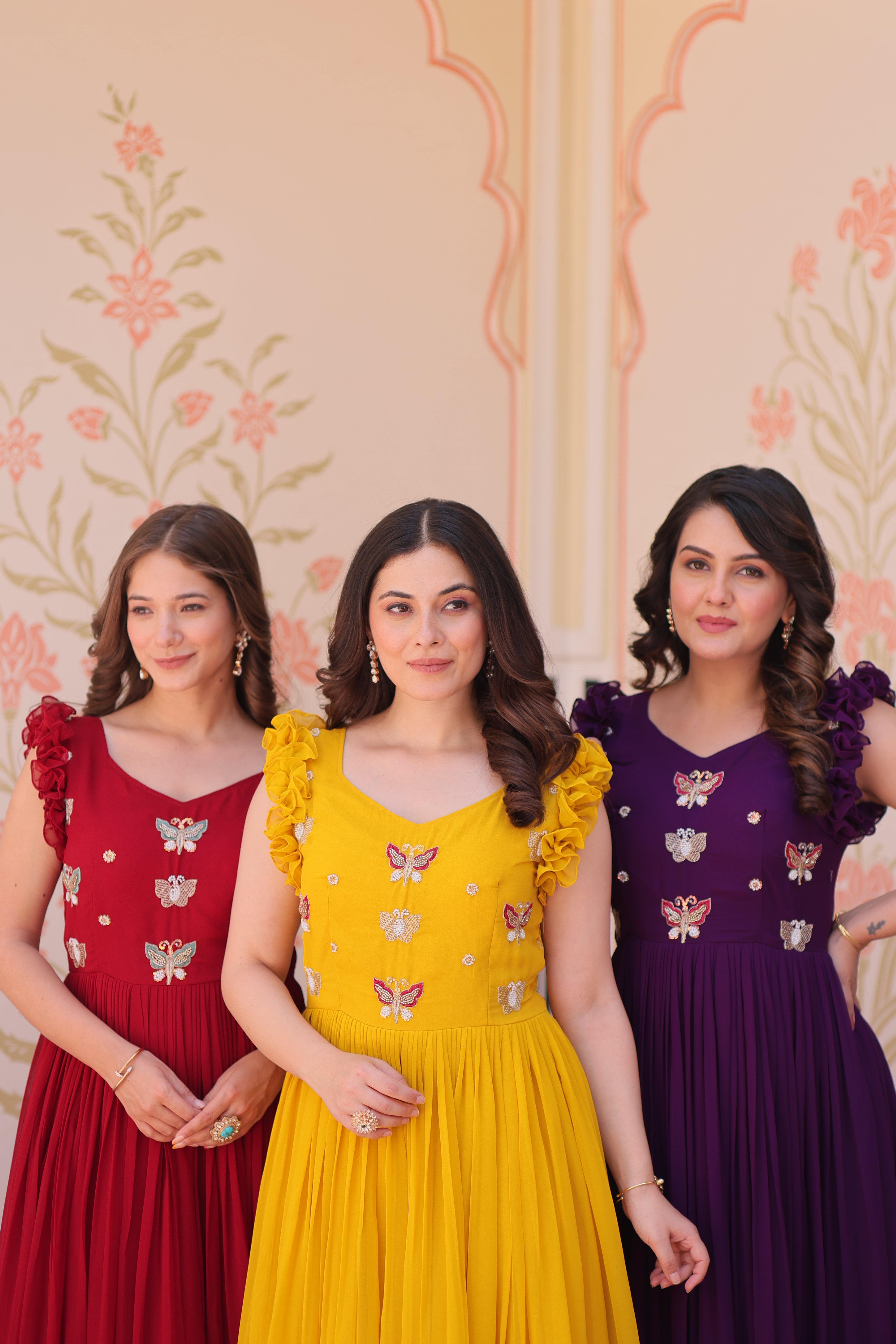 Georgette Multi Thread Embroidered Event Wear Gown