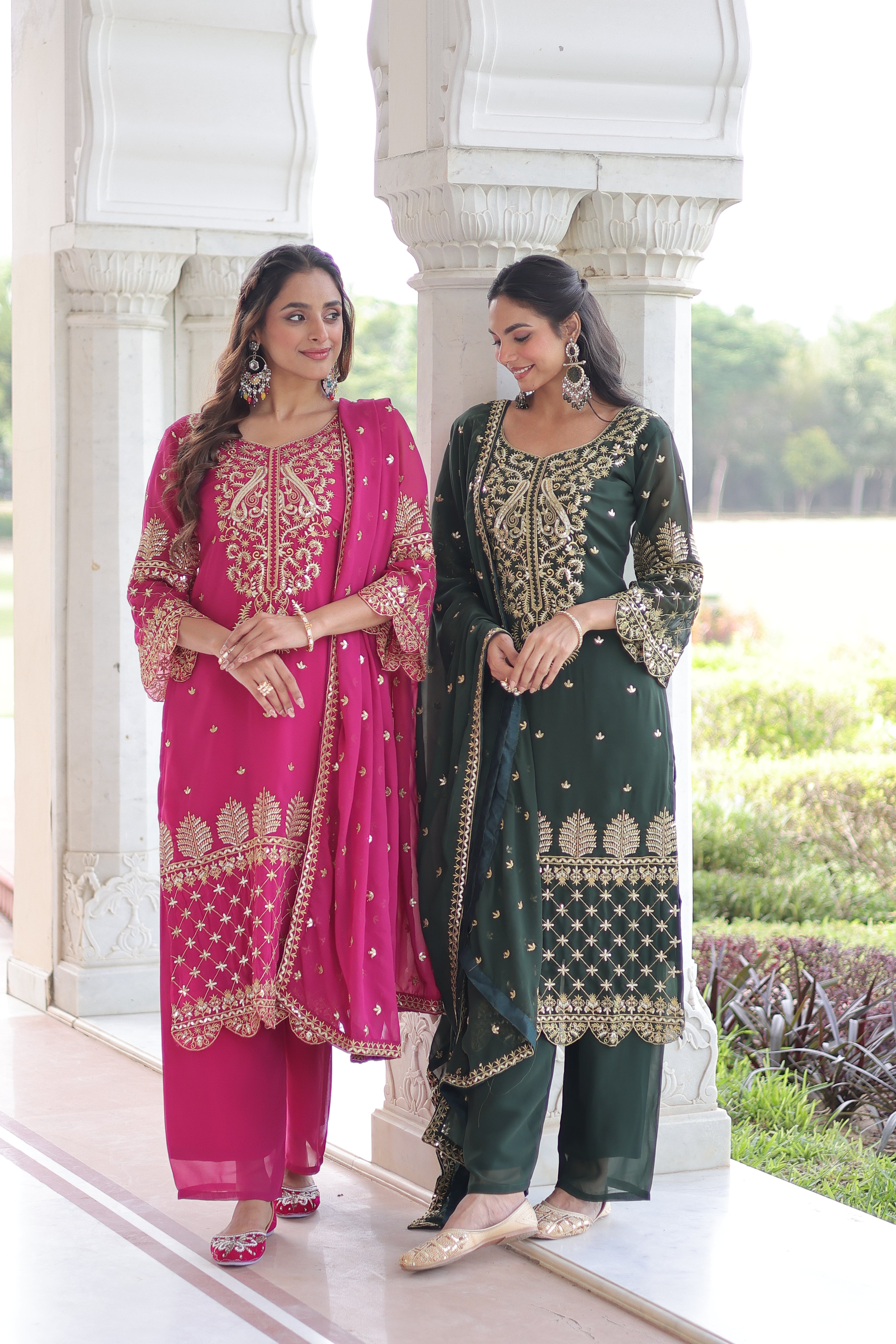 Georgette Embroidered Festive Salwar Kameez for Women