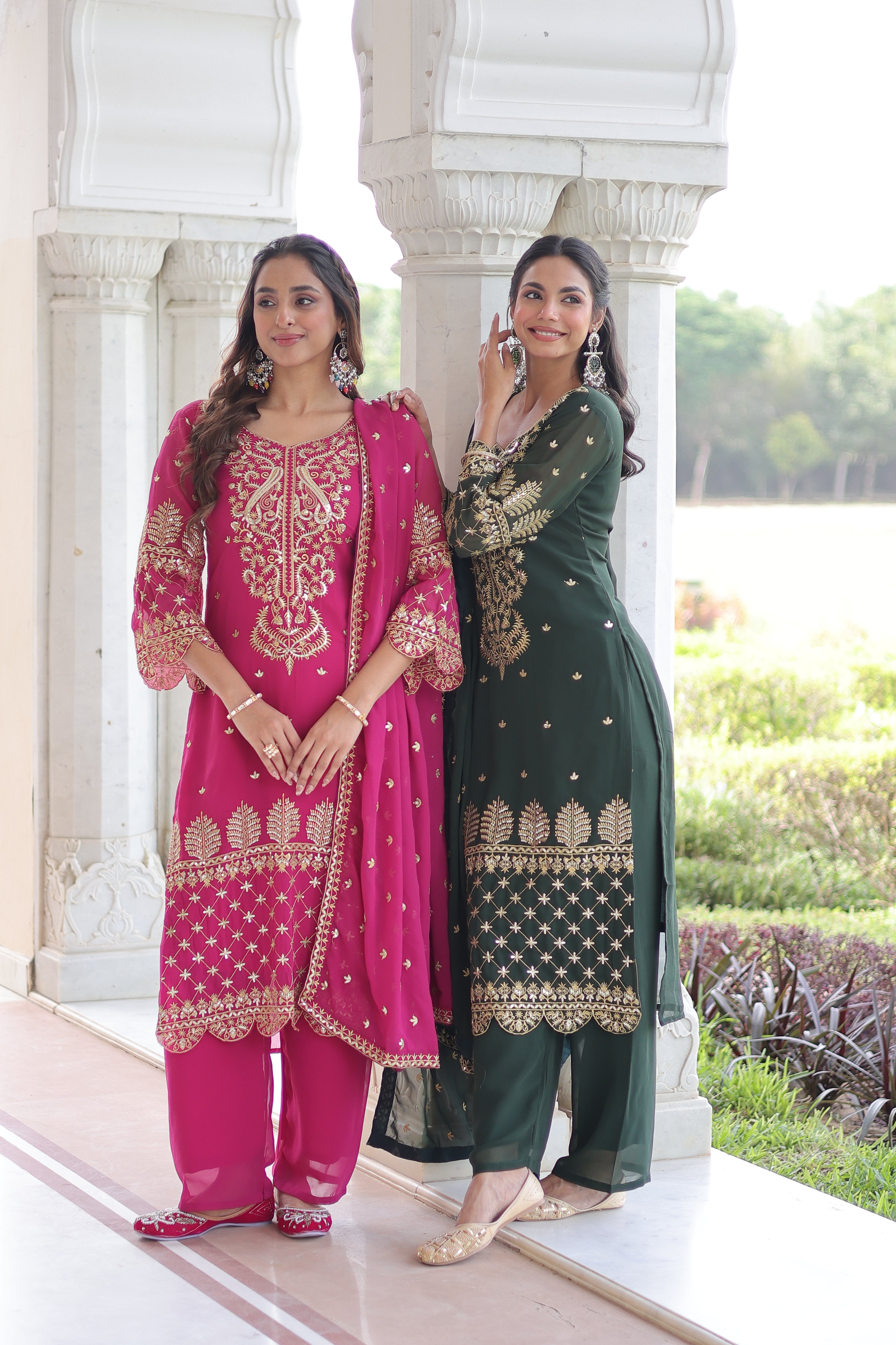 Georgette Embroidered Festive Salwar Kameez for Women
