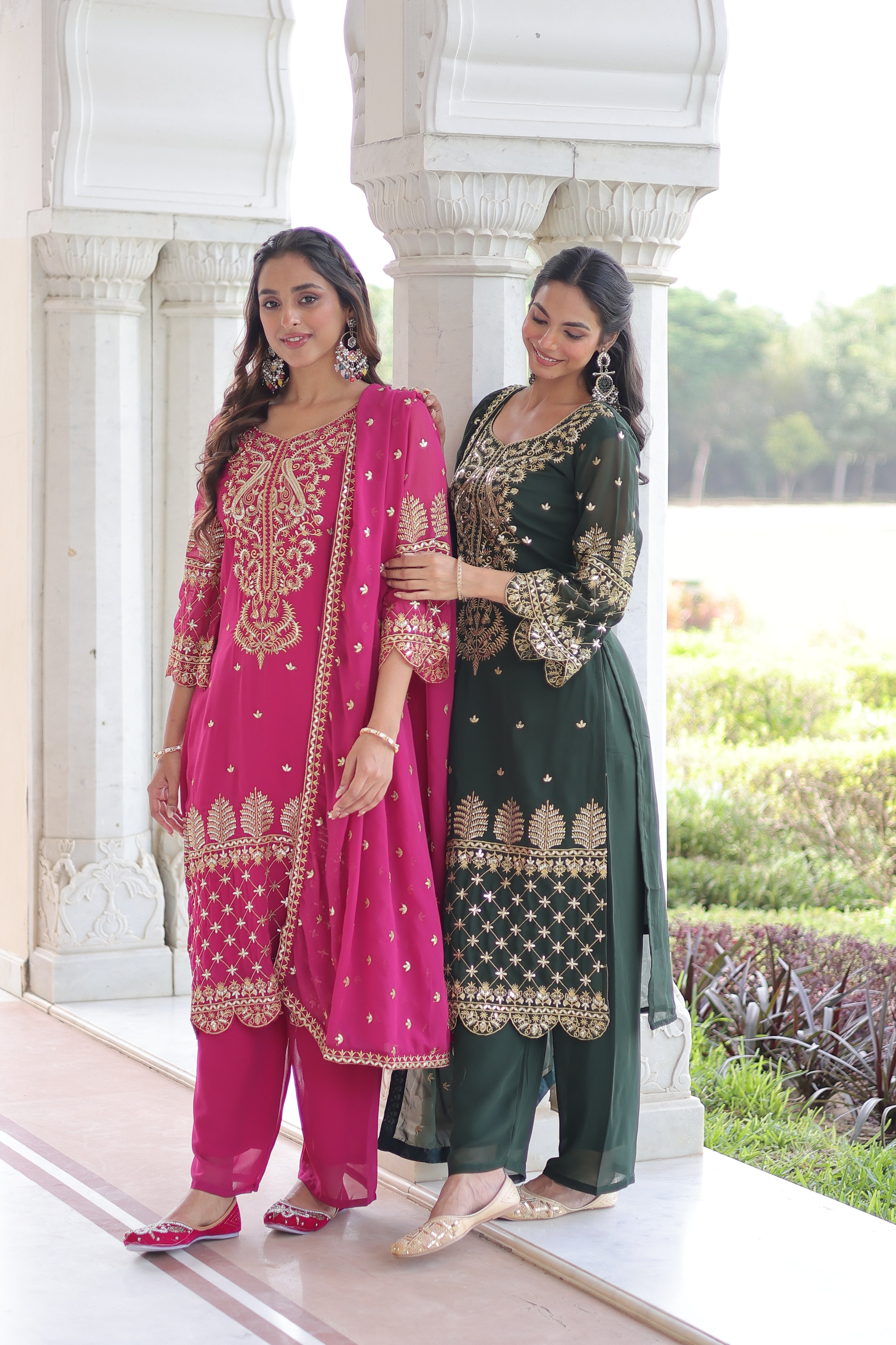 Georgette Embroidered Festive Salwar Kameez for Women