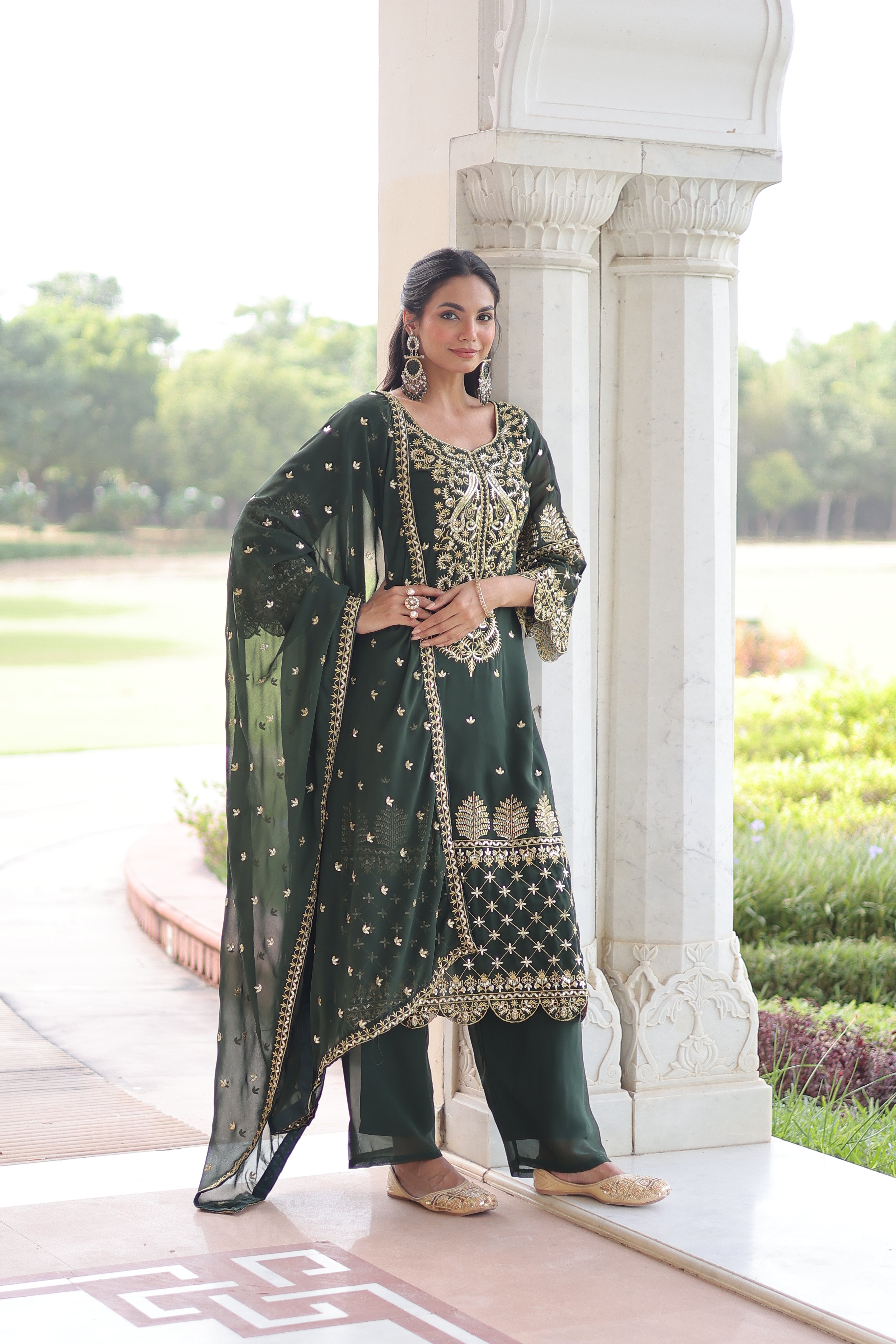 Georgette Embroidered Festive Salwar Kameez for Women