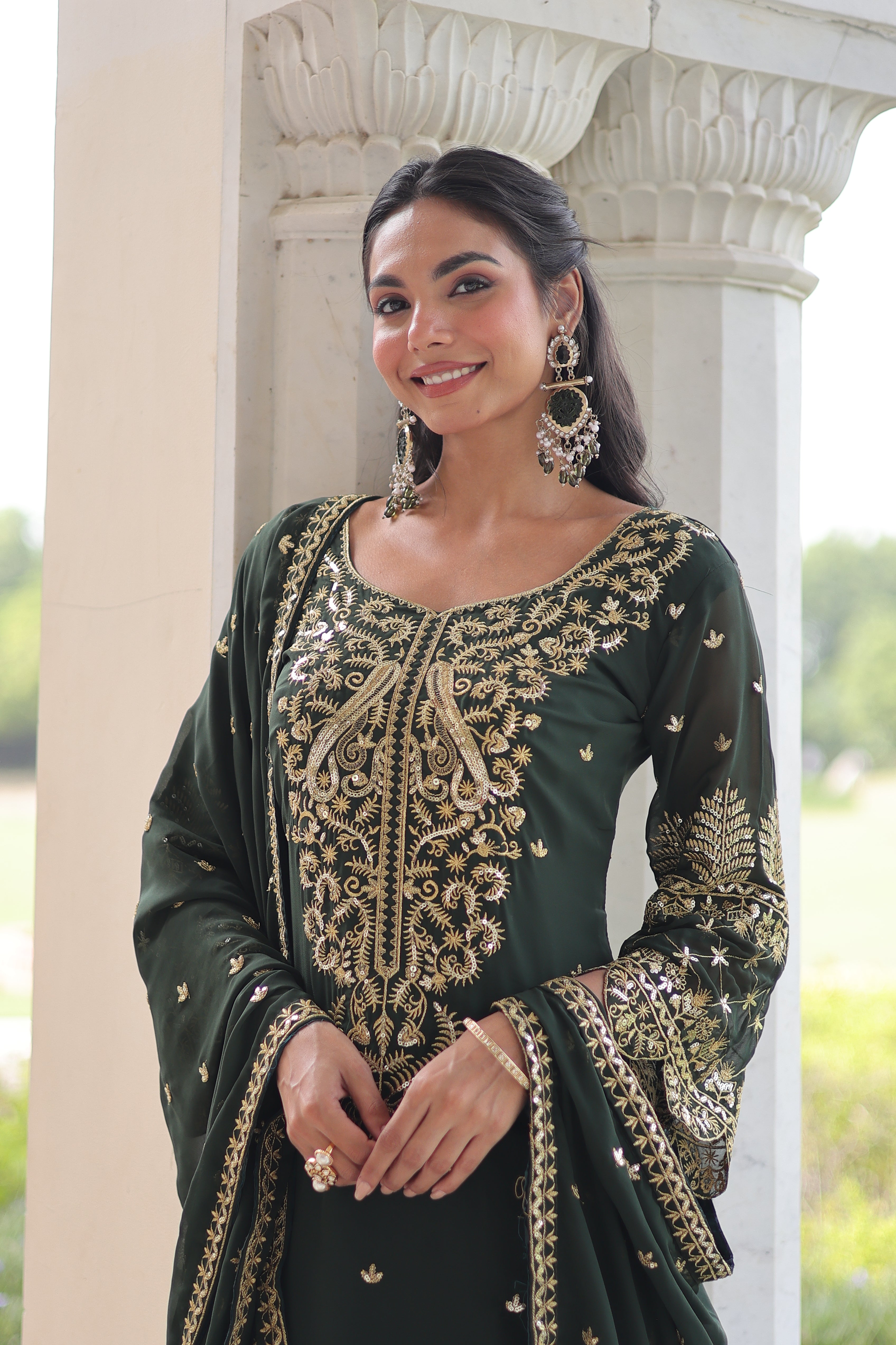 Georgette Embroidered Festive Salwar Kameez for Women