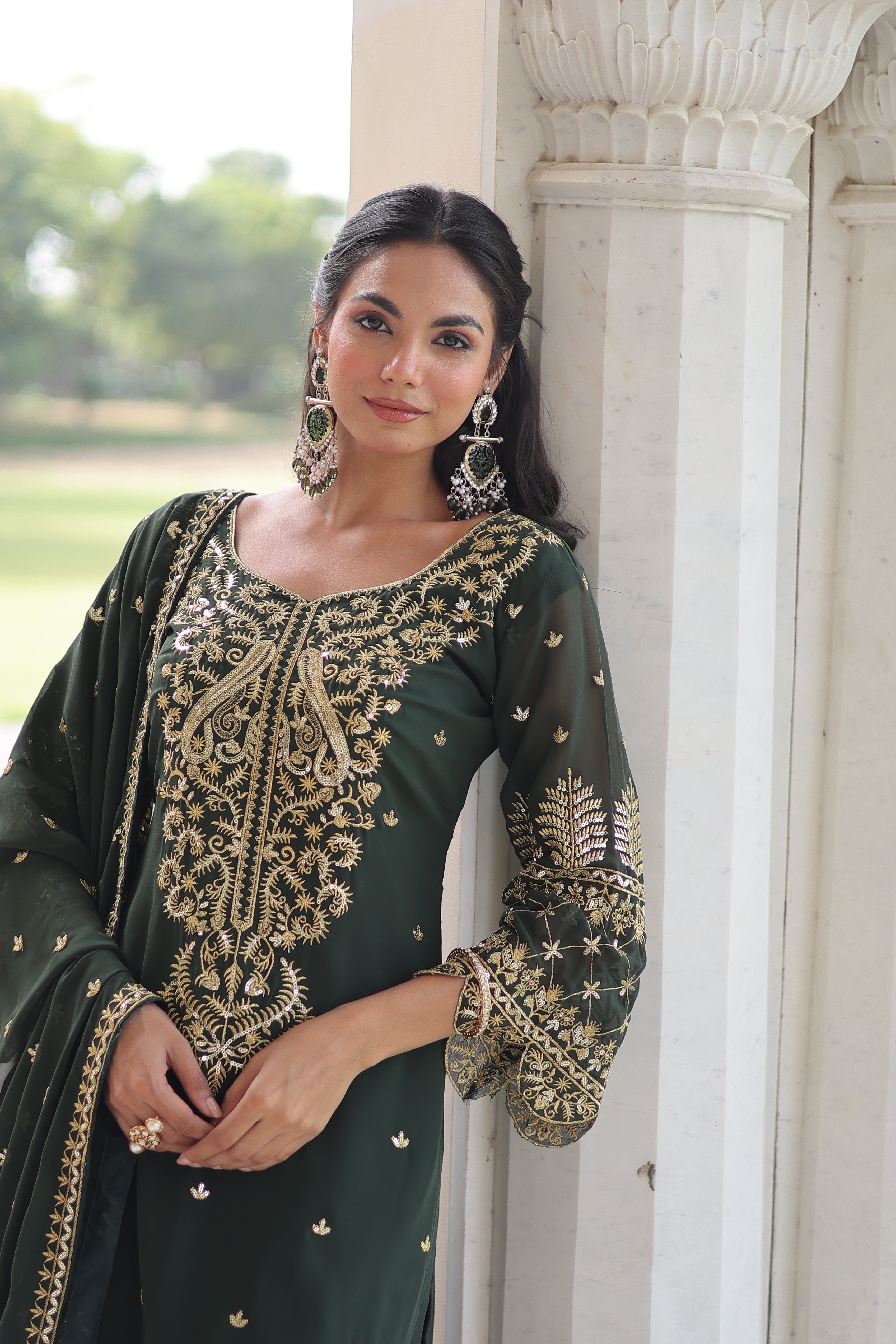Georgette Embroidered Festive Salwar Kameez for Women