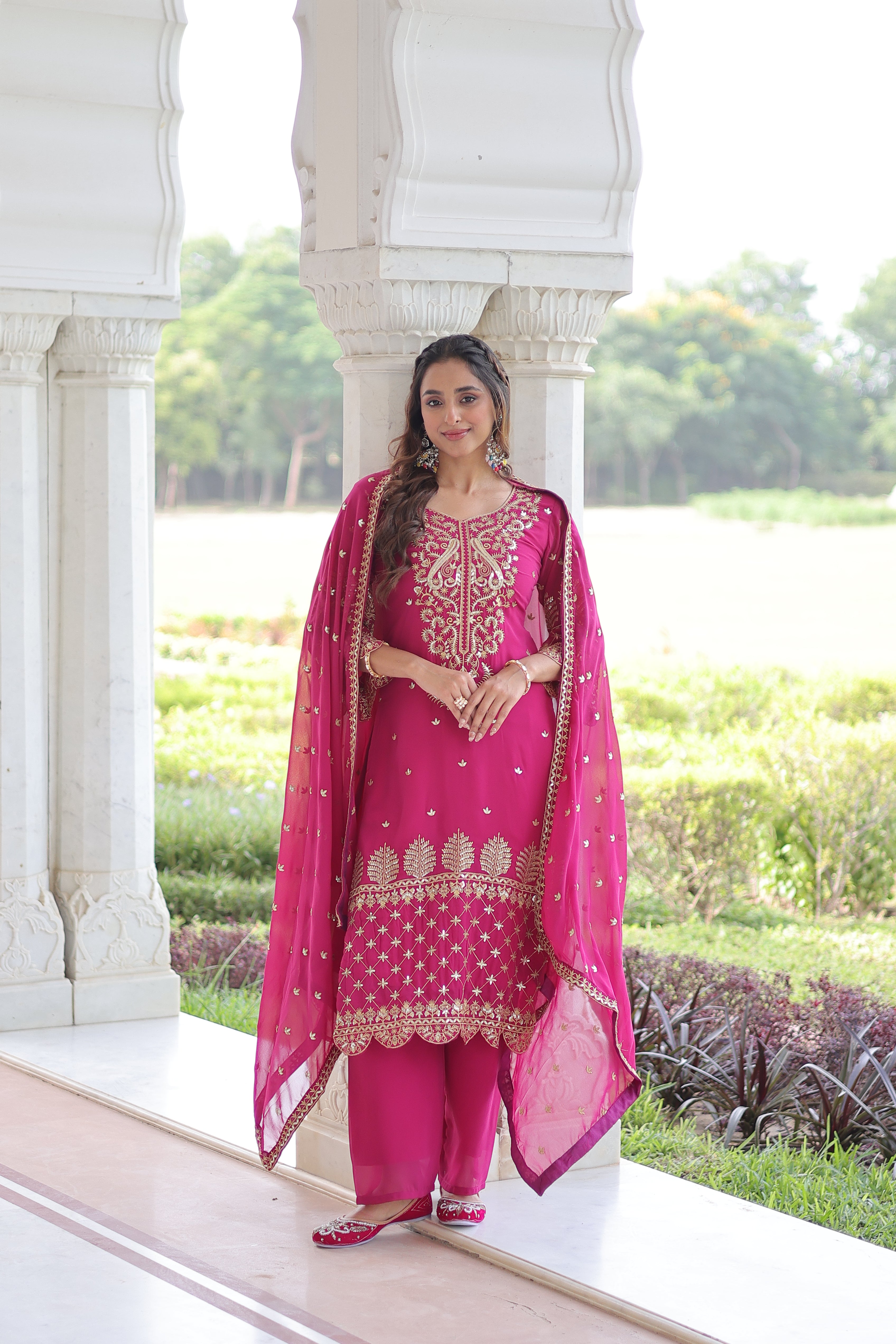 Georgette Embroidered Festive Salwar Kameez for Women