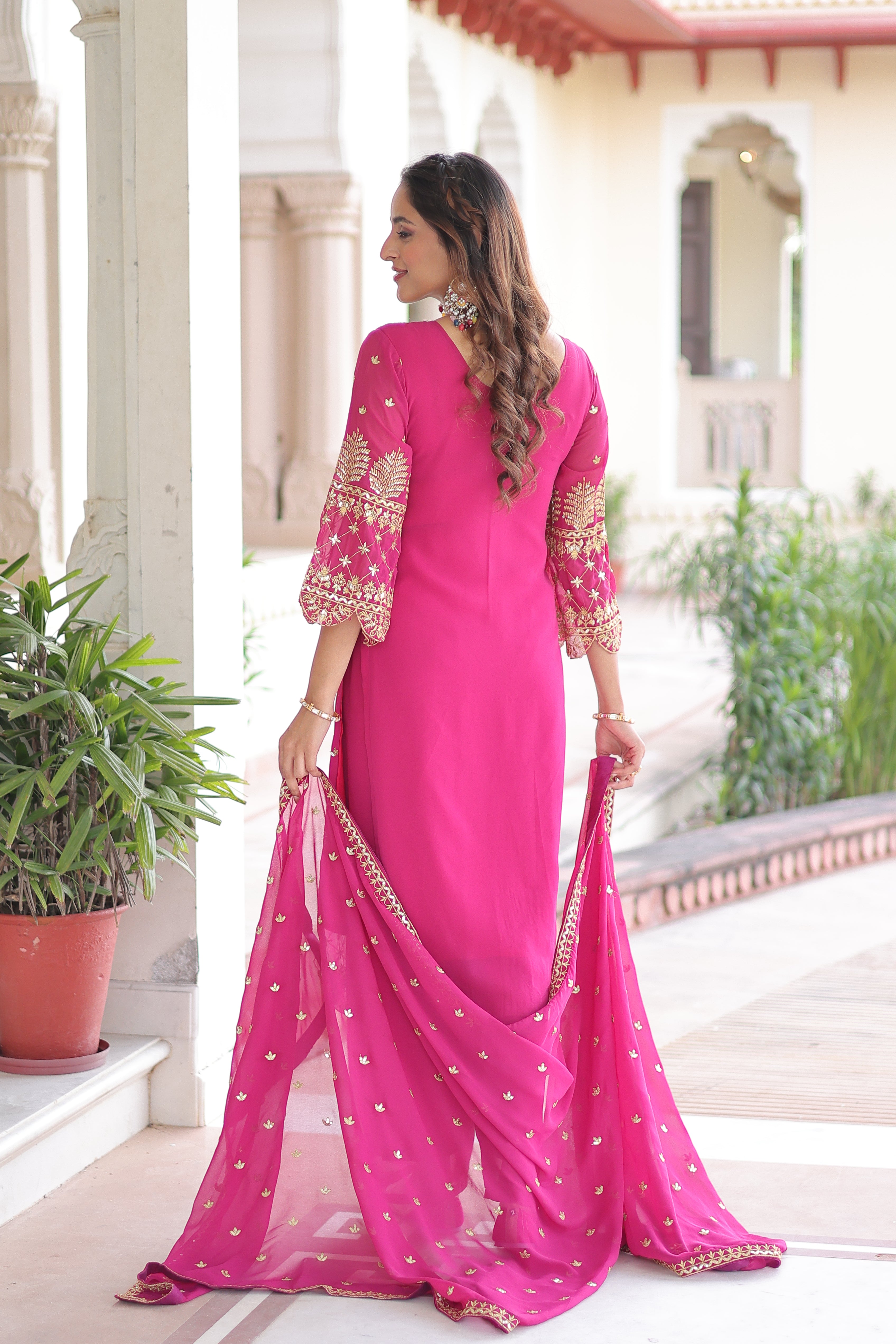 Georgette Embroidered Festive Salwar Kameez for Women