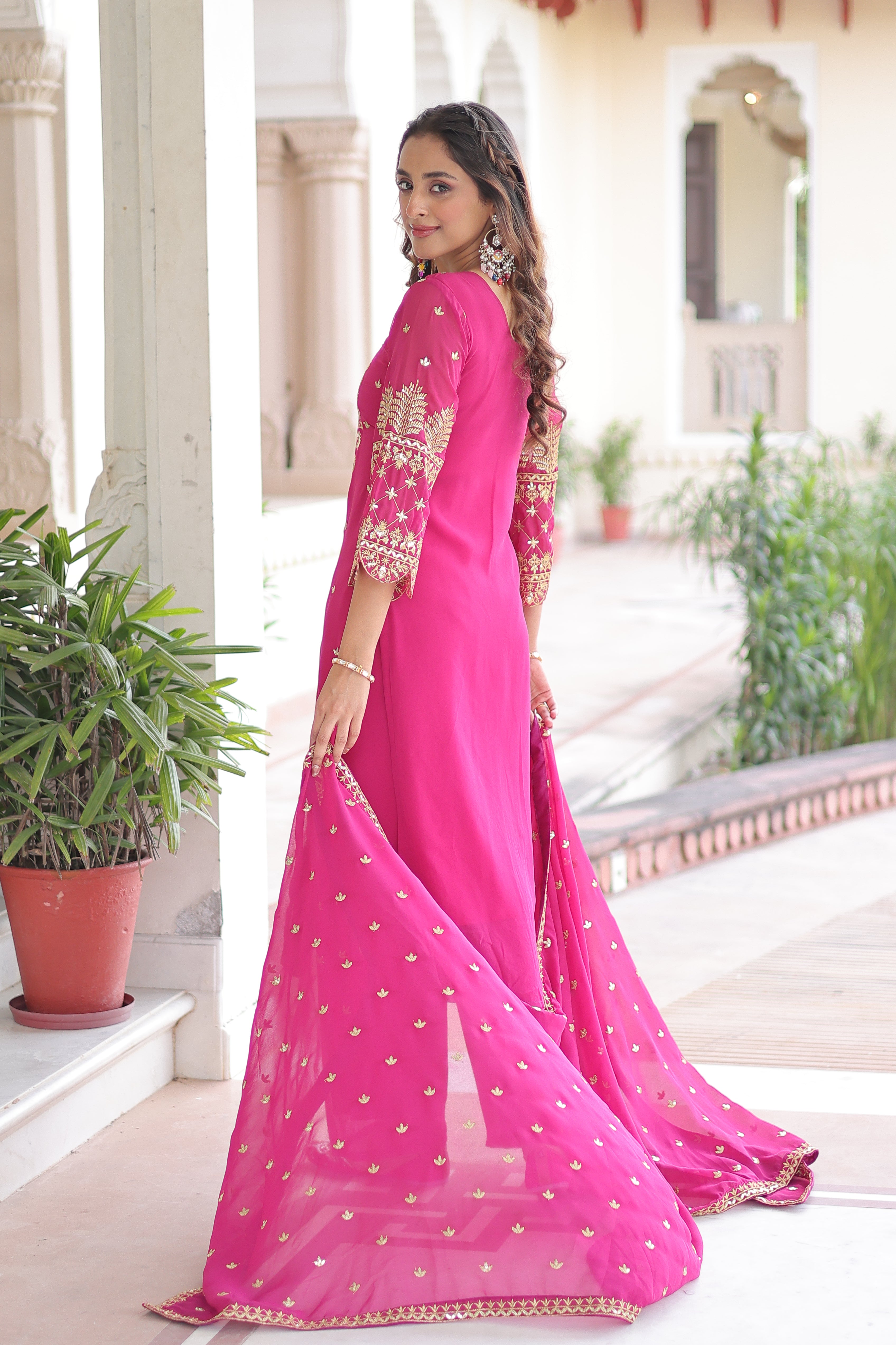 Georgette Embroidered Festive Salwar Kameez for Women