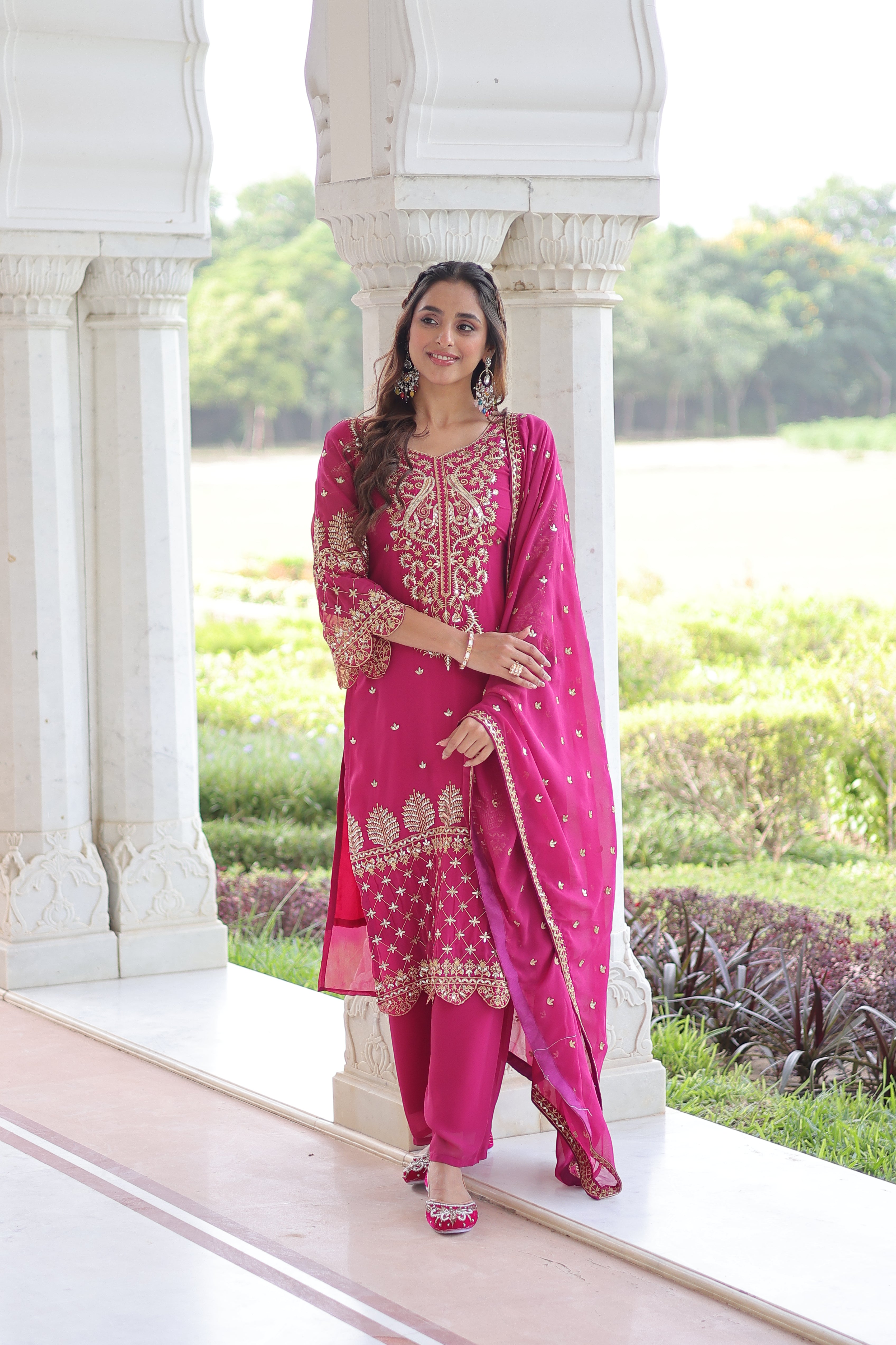 Georgette Embroidered Festive Salwar Kameez for Women