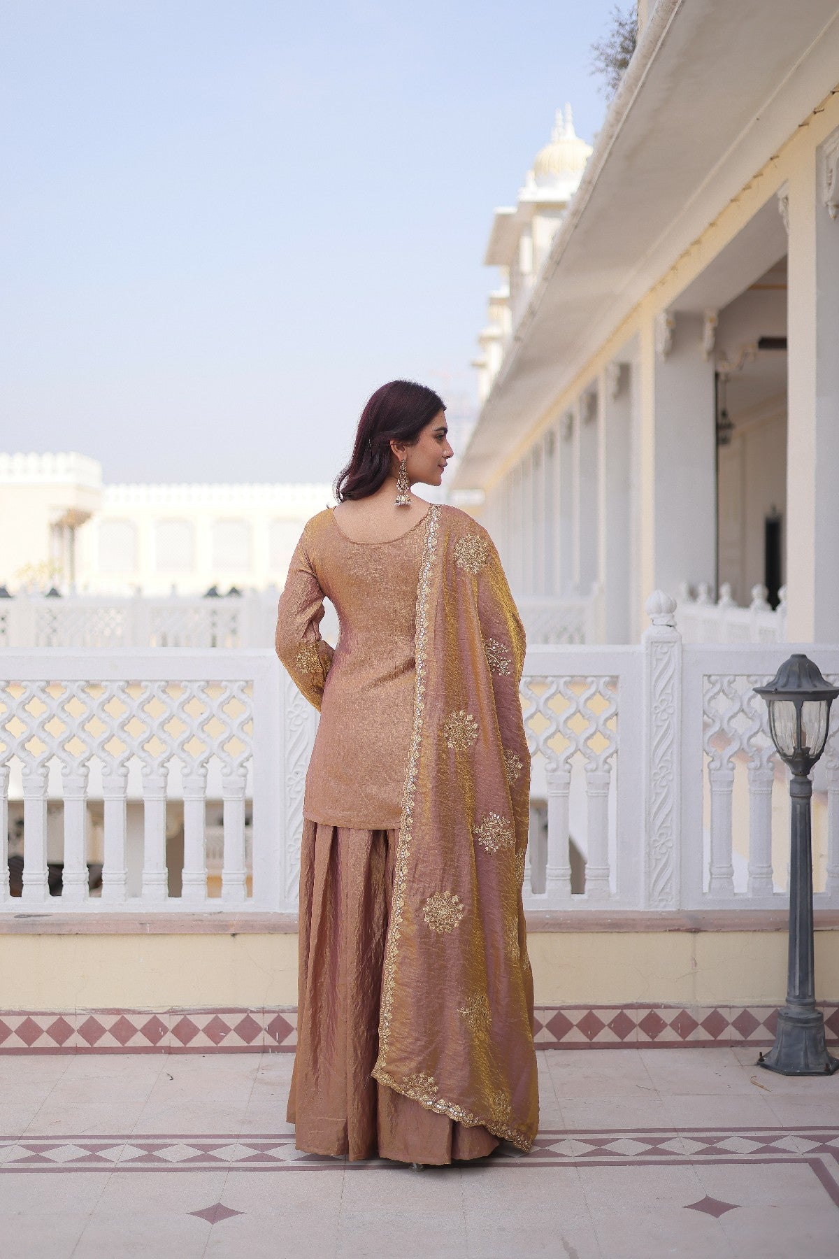 Sequins Crushed Fabric Festival Palazzo Suit for Women