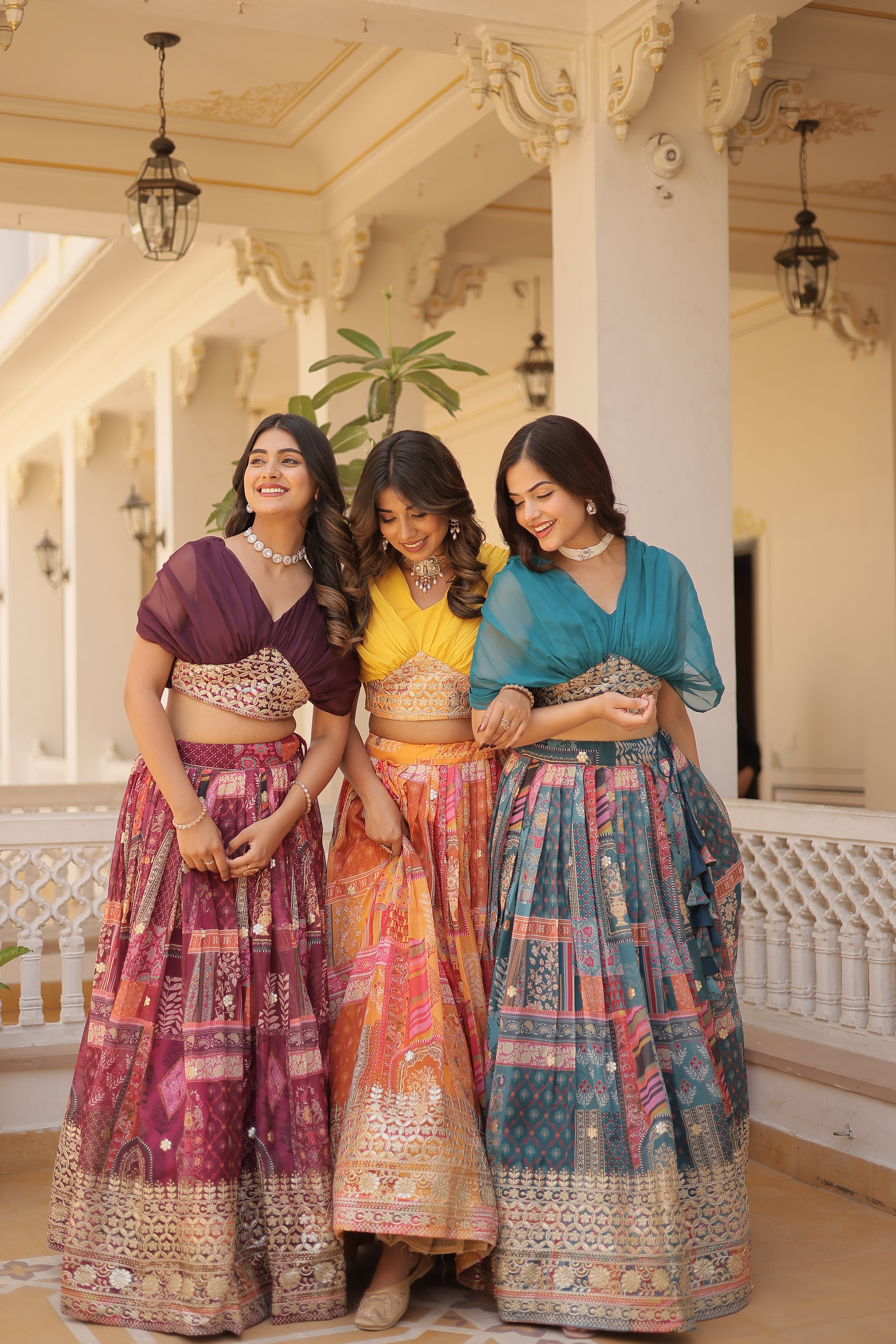 Silk Digital Printed Designer Crop Top Lehenga