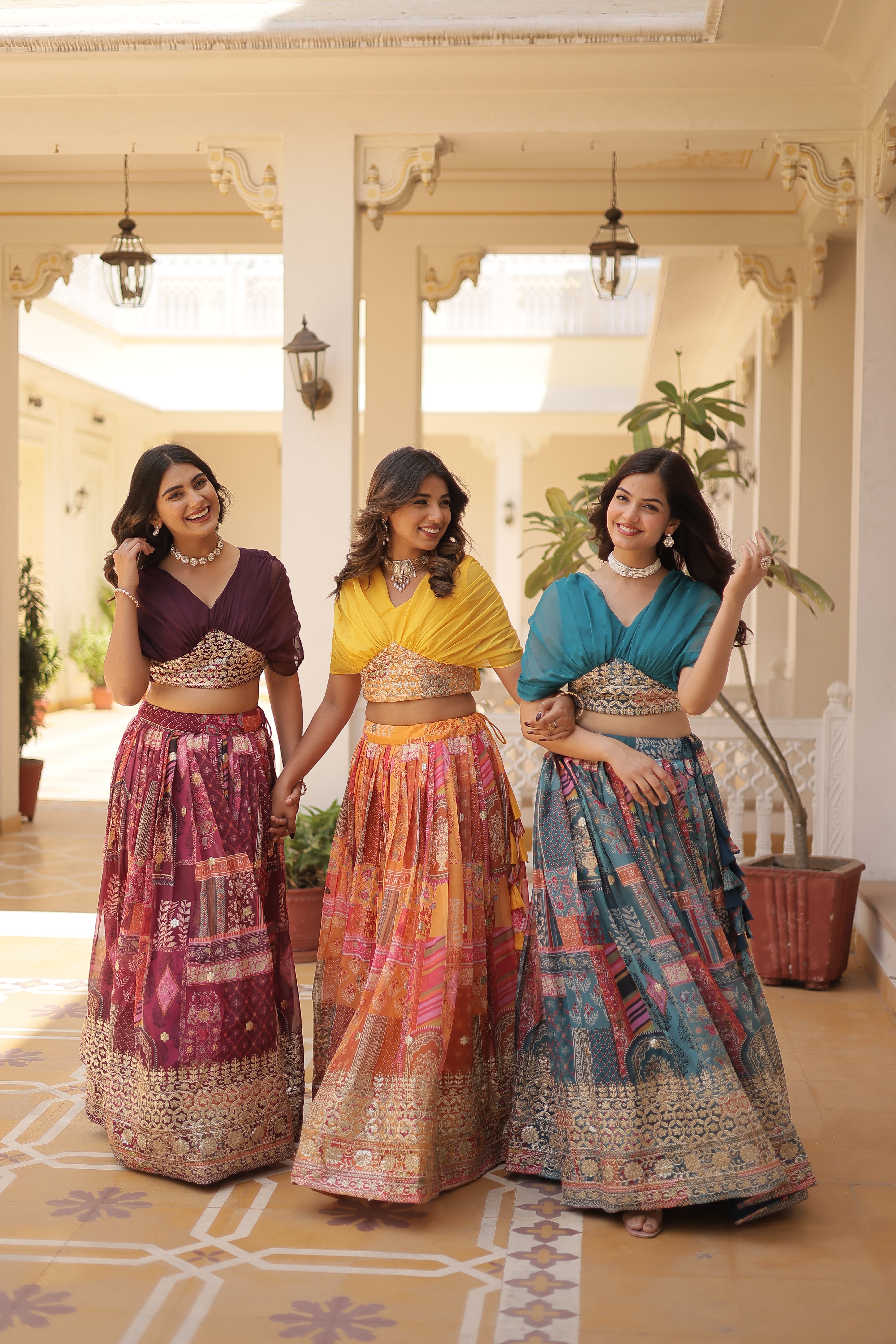 Silk Digital Printed Designer Crop Top Lehenga