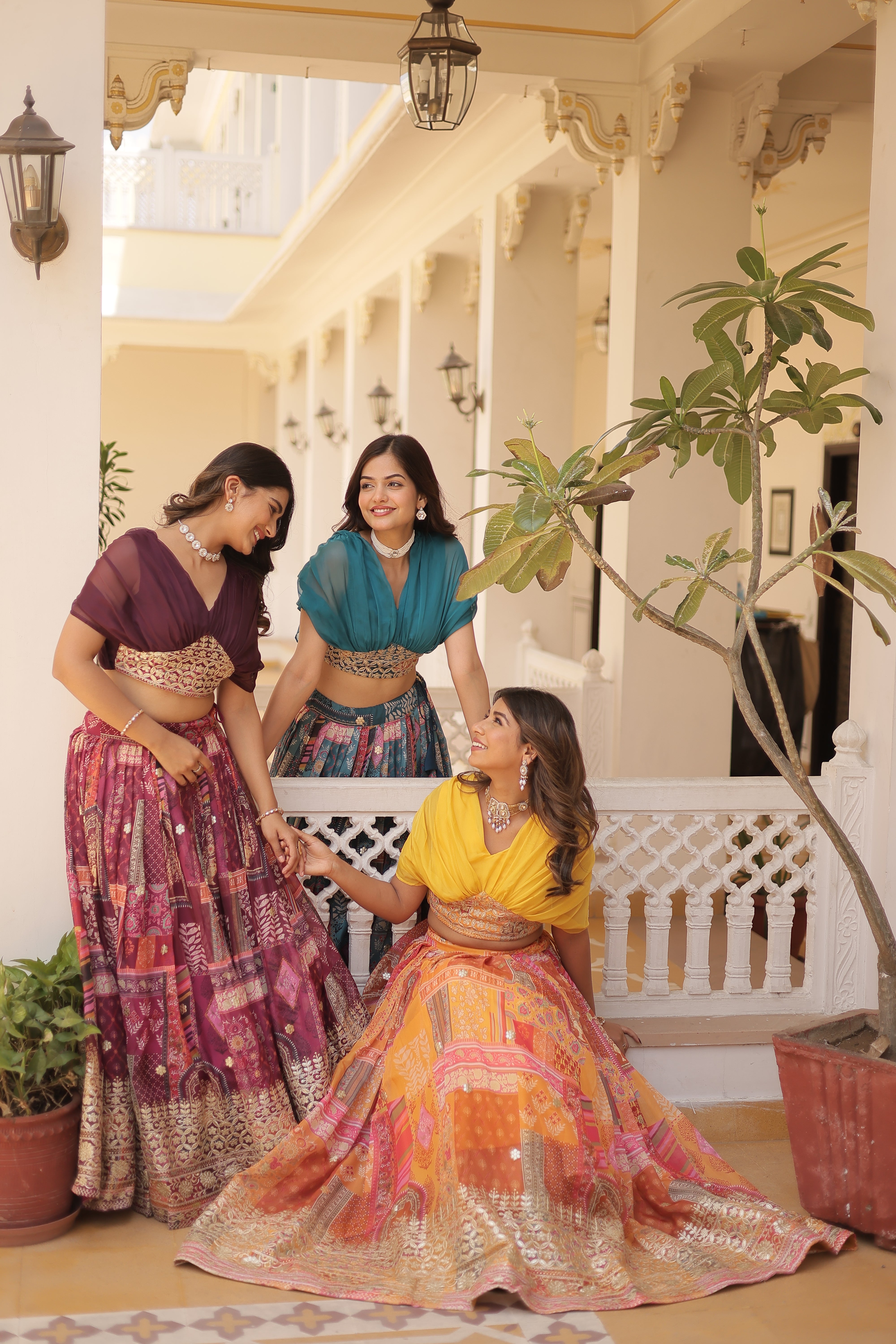 Silk Digital Printed Designer Crop Top Lehenga