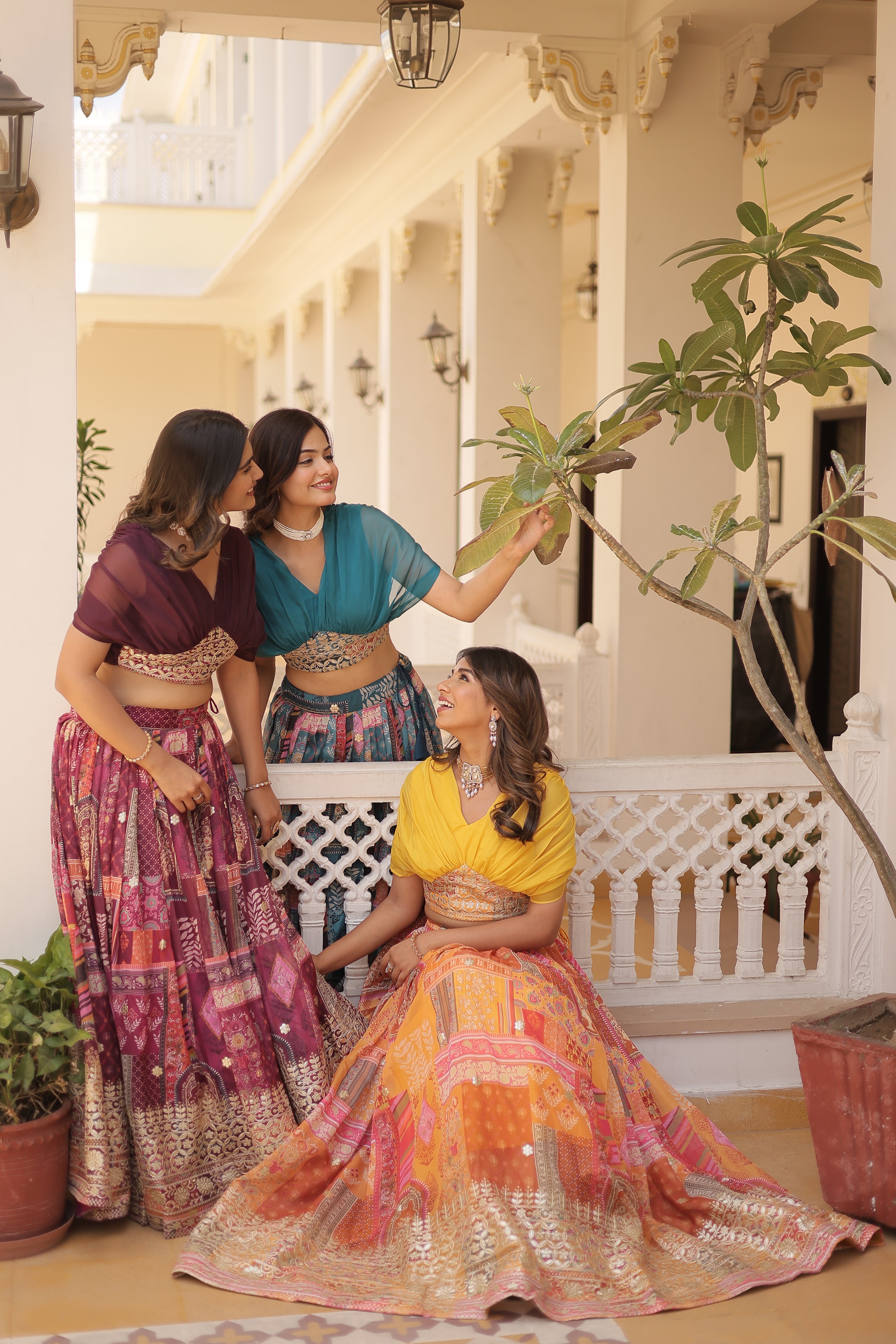 Silk Digital Printed Designer Crop Top Lehenga