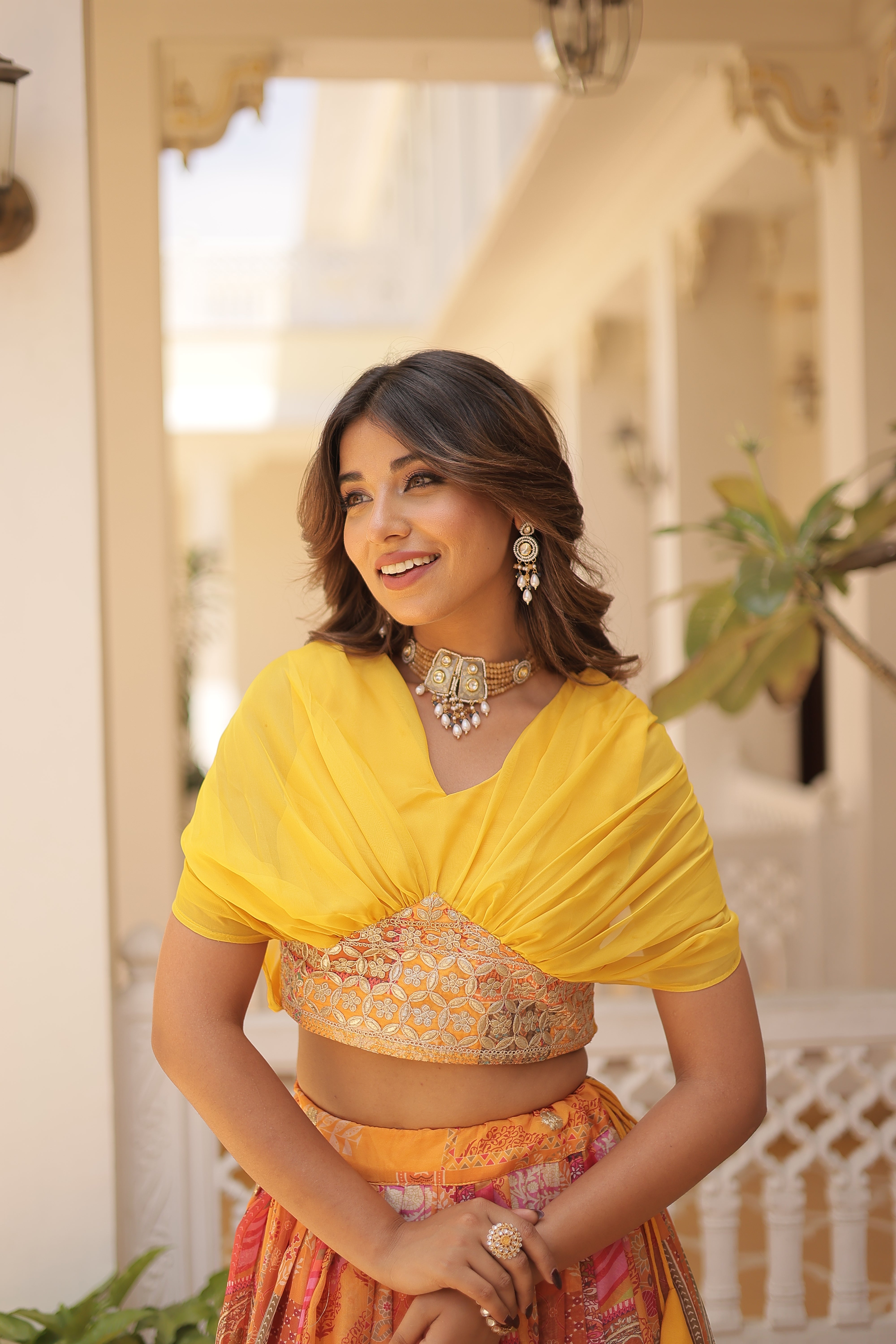 Silk Digital Printed Designer Crop Top Lehenga