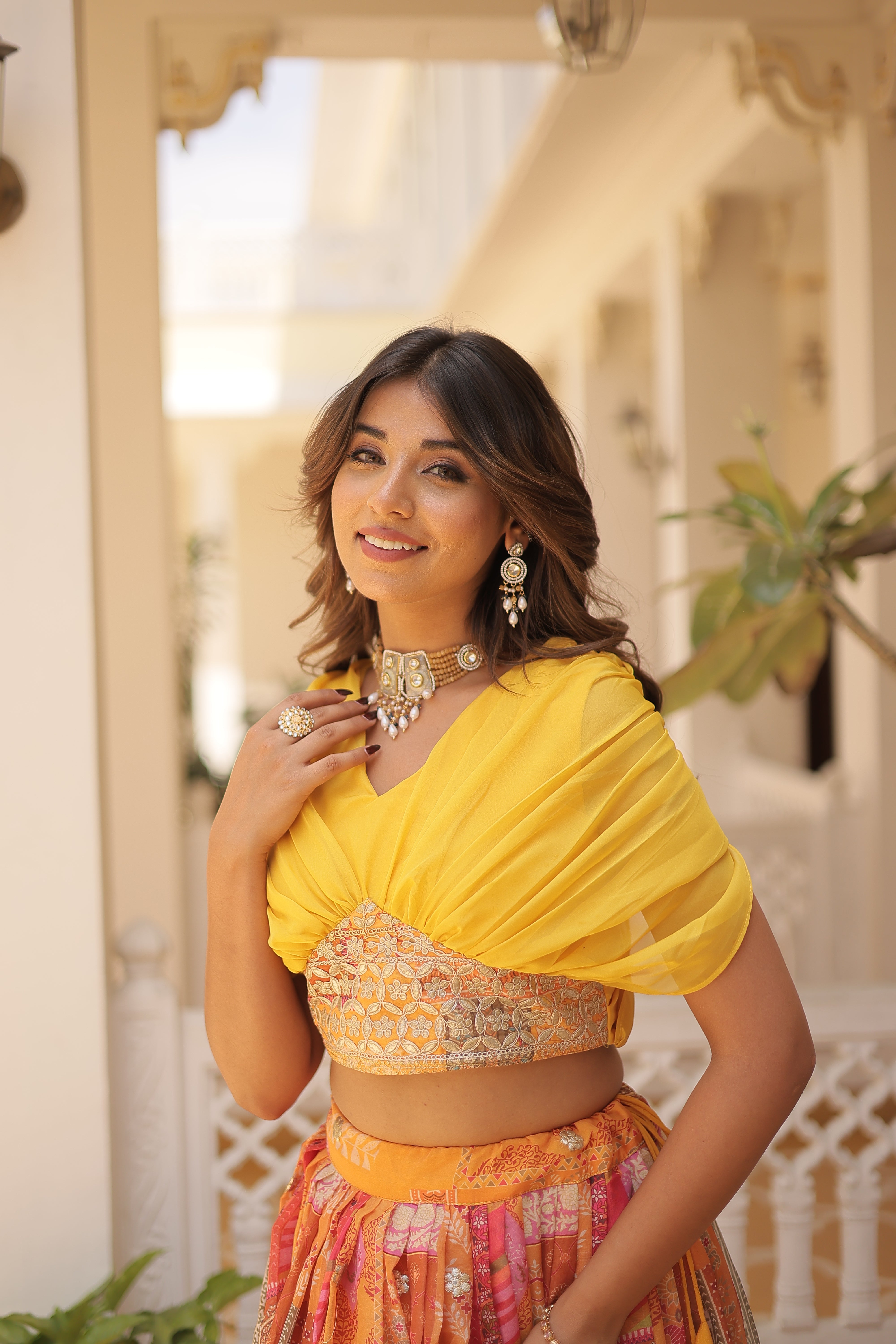 Silk Digital Printed Designer Crop Top Lehenga