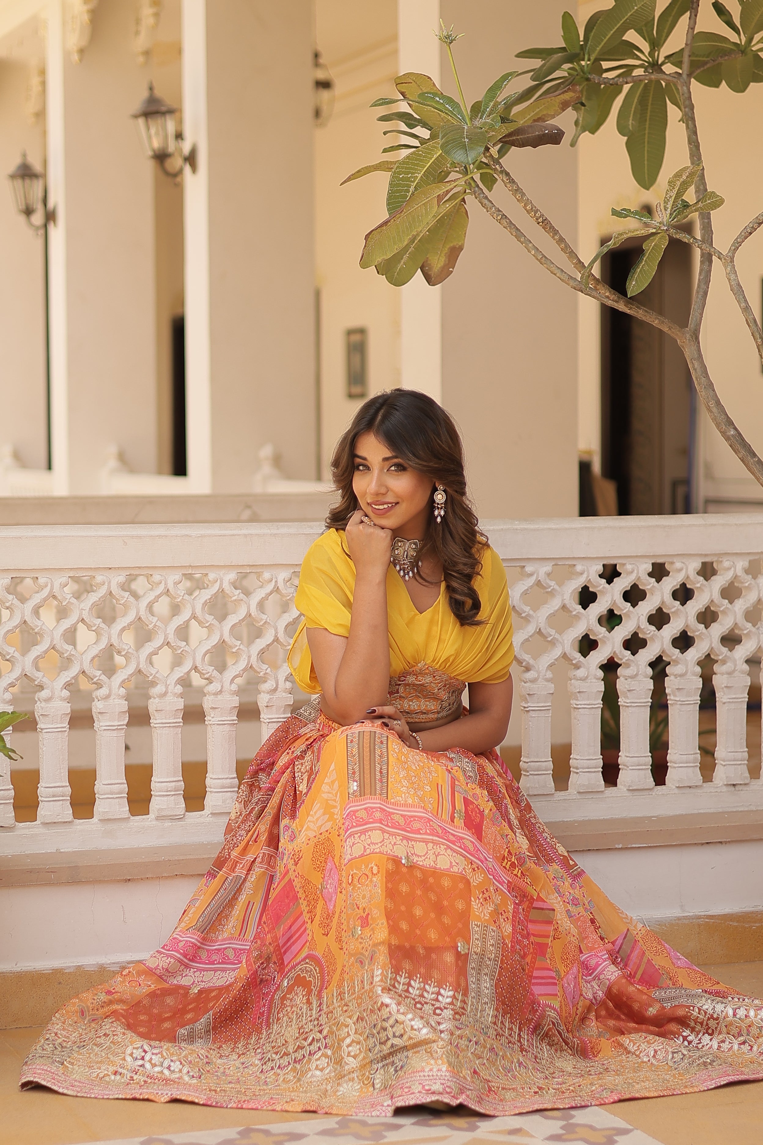 Silk Digital Printed Designer Crop Top Lehenga