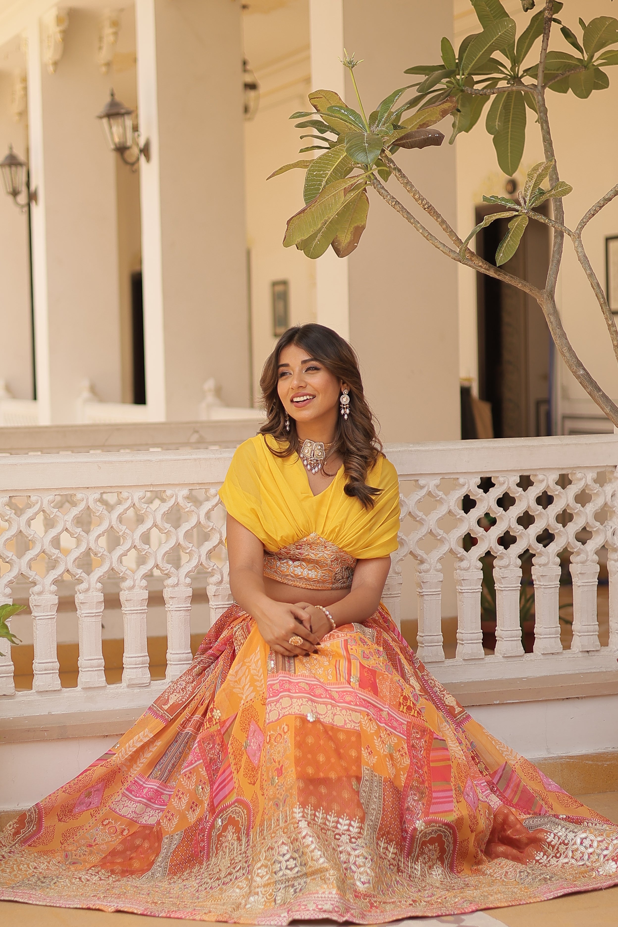 Silk Digital Printed Designer Crop Top Lehenga