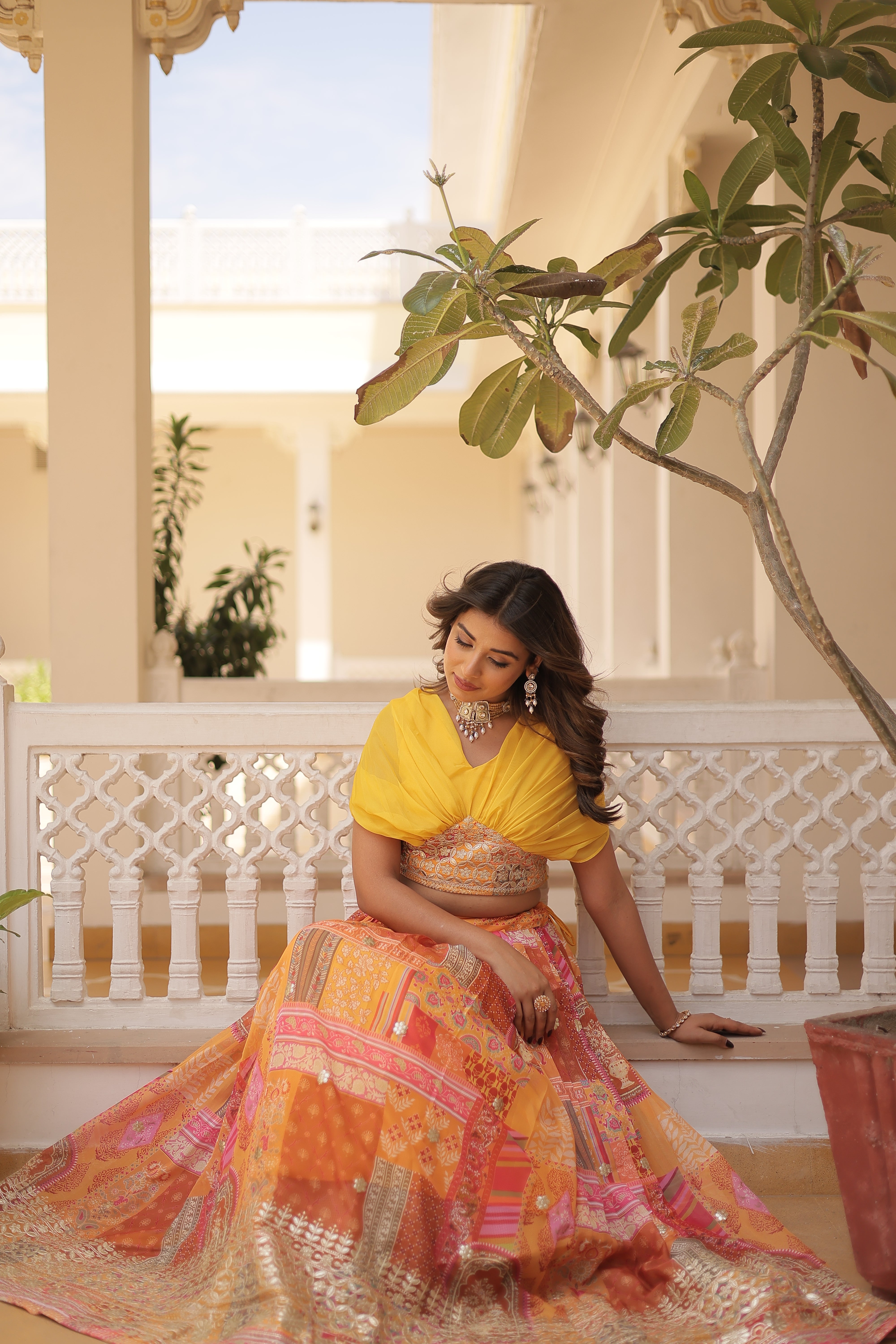 Silk Digital Printed Designer Crop Top Lehenga