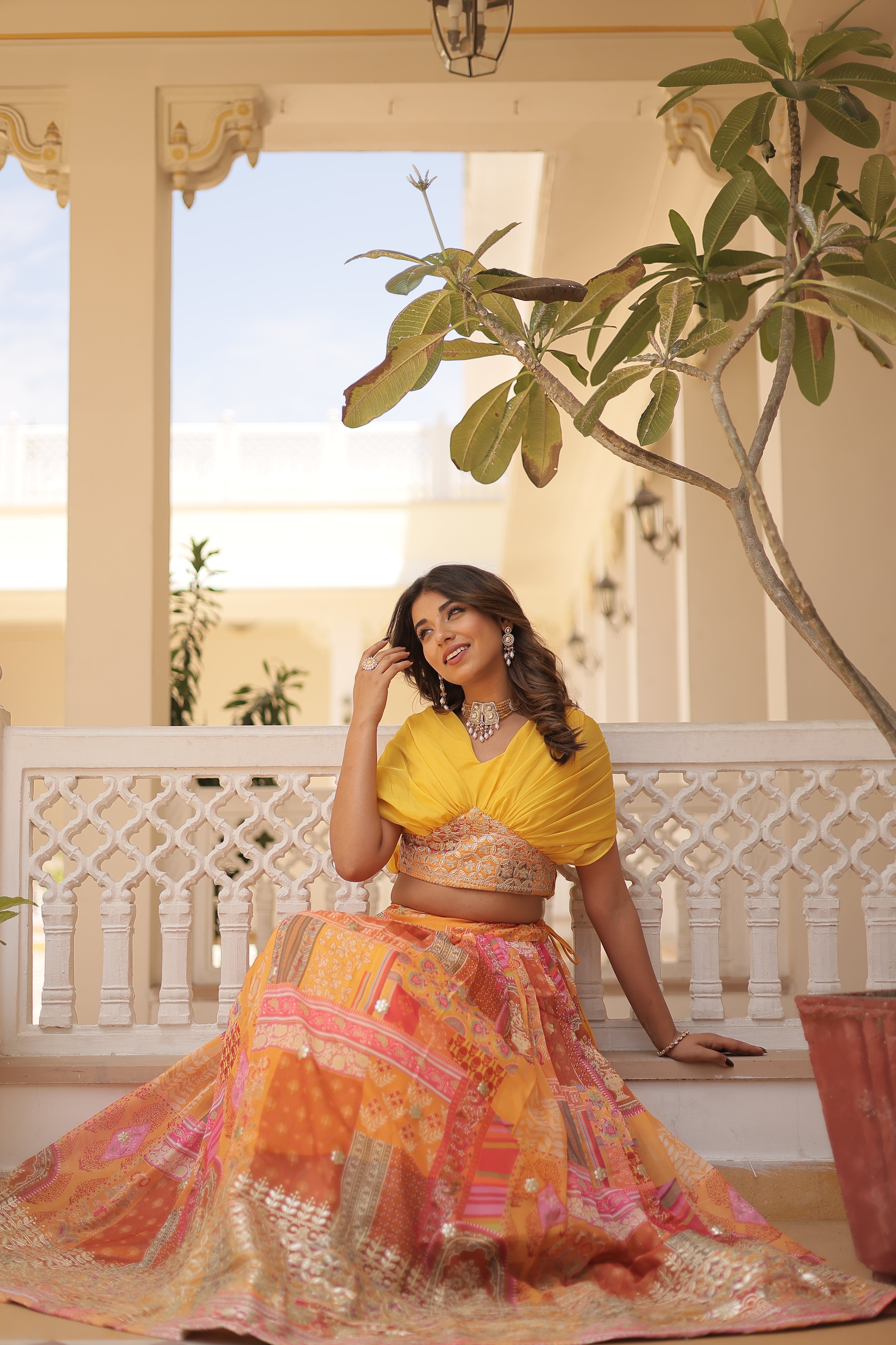 Silk Digital Printed Designer Crop Top Lehenga